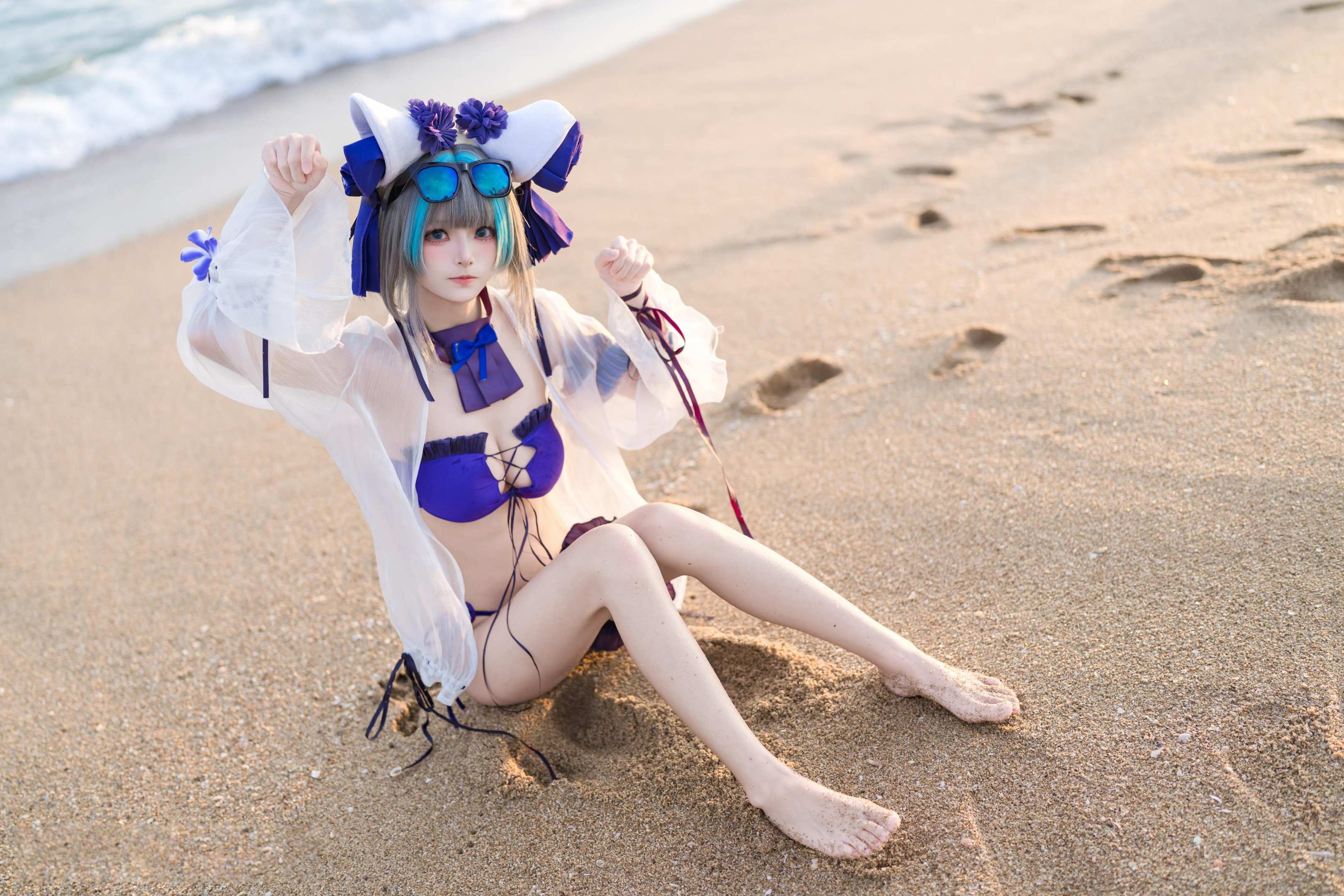 [costume] 九柒喵 - 碧蓝航线 Chai Quận Bơi: Bikini Bãi Biển, Đùi Đẹp, Mông Quyến Rũ 26P