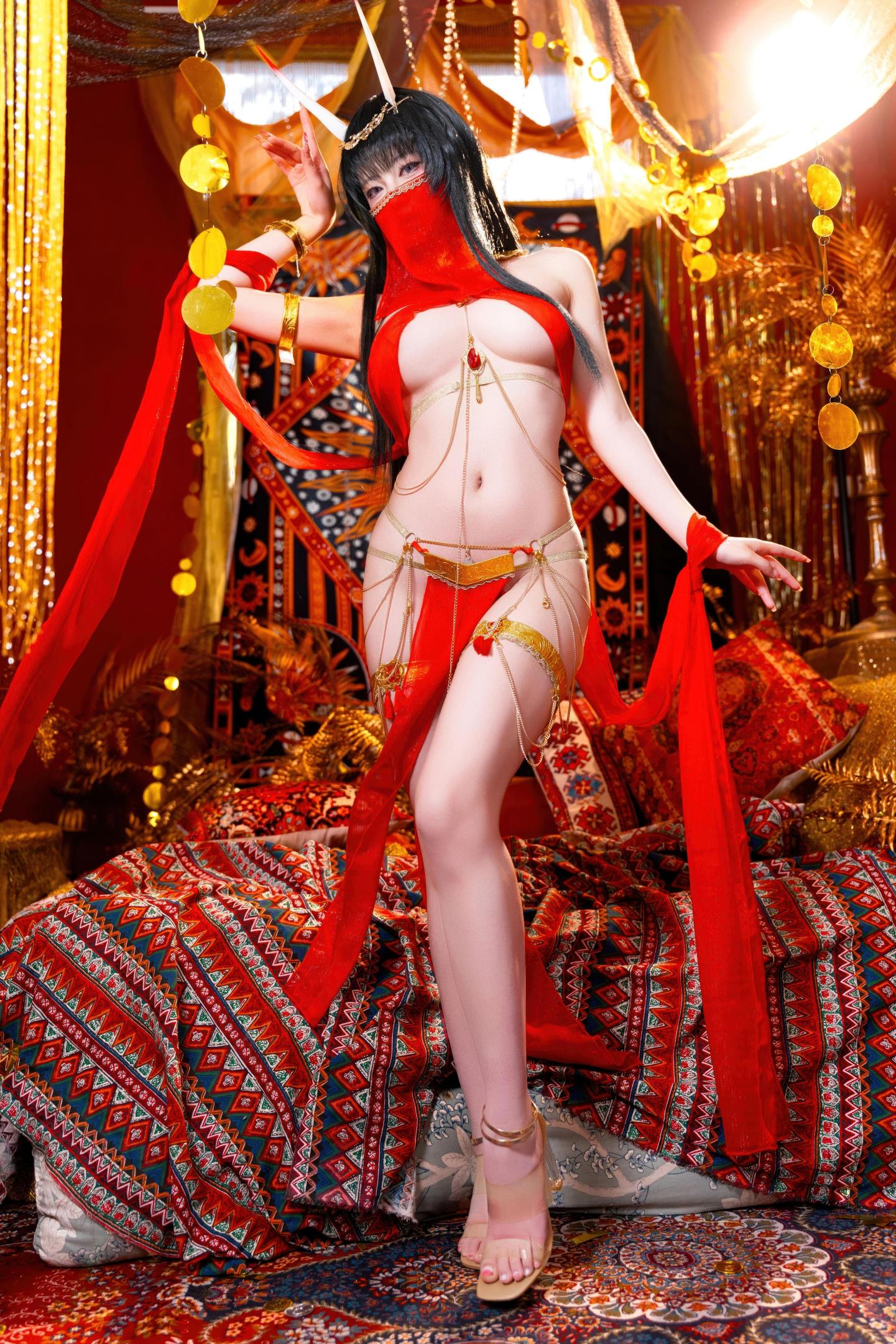 '[cosplay] 清水由乃 - 碧蓝航线 能代舞娘: Cô Nàng Mặc Đầm Đỏ Với Đôi Chân Dài Và Mông Quyến Rũ 59P2V'