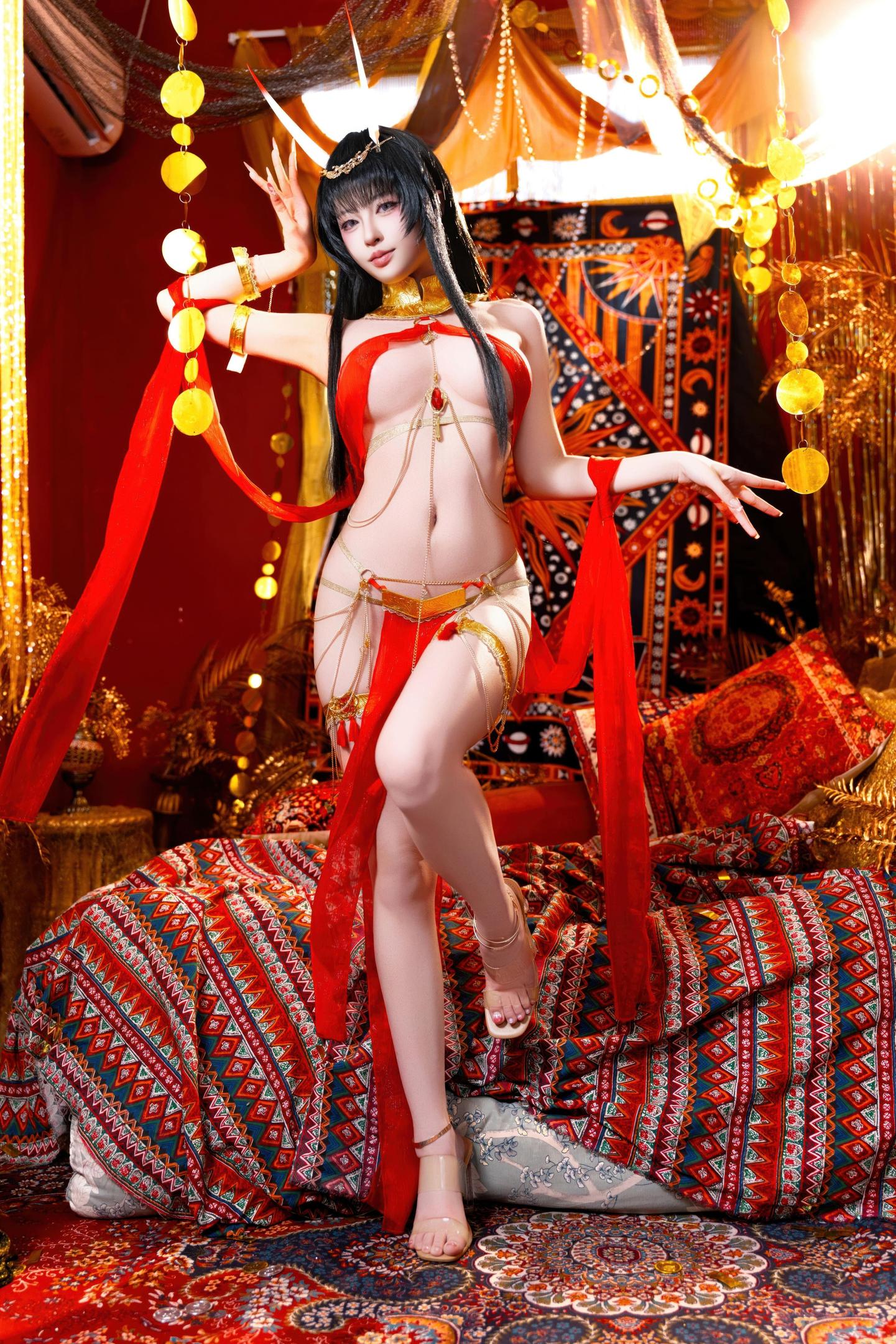 '[cosplay] 清水由乃 - 碧蓝航线 能代舞娘: Cô Nàng Mặc Đầm Đỏ Với Đôi Chân Dài Và Mông Quyến Rũ 59P2V'