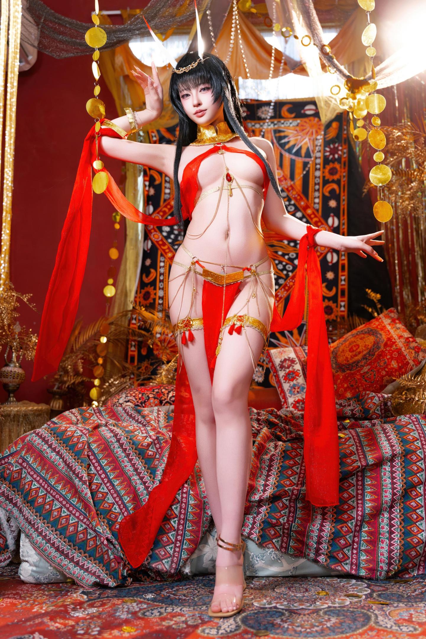 '[cosplay] 清水由乃 - 碧蓝航线 能代舞娘: Cô Nàng Mặc Đầm Đỏ Với Đôi Chân Dài Và Mông Quyến Rũ 59P2V'