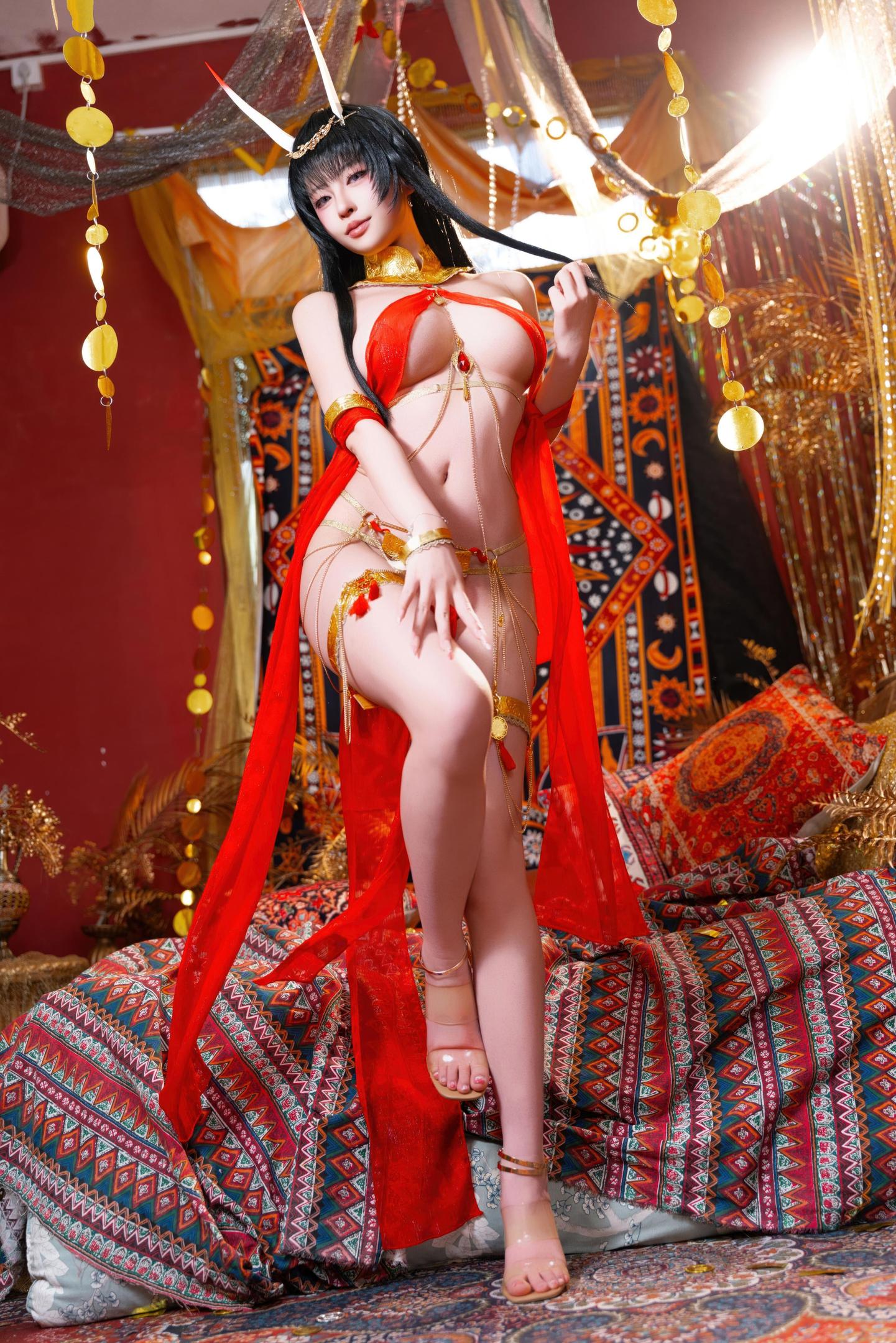 '[cosplay] 清水由乃 - 碧蓝航线 能代舞娘: Cô Nàng Mặc Đầm Đỏ Với Đôi Chân Dài Và Mông Quyến Rũ 59P2V'