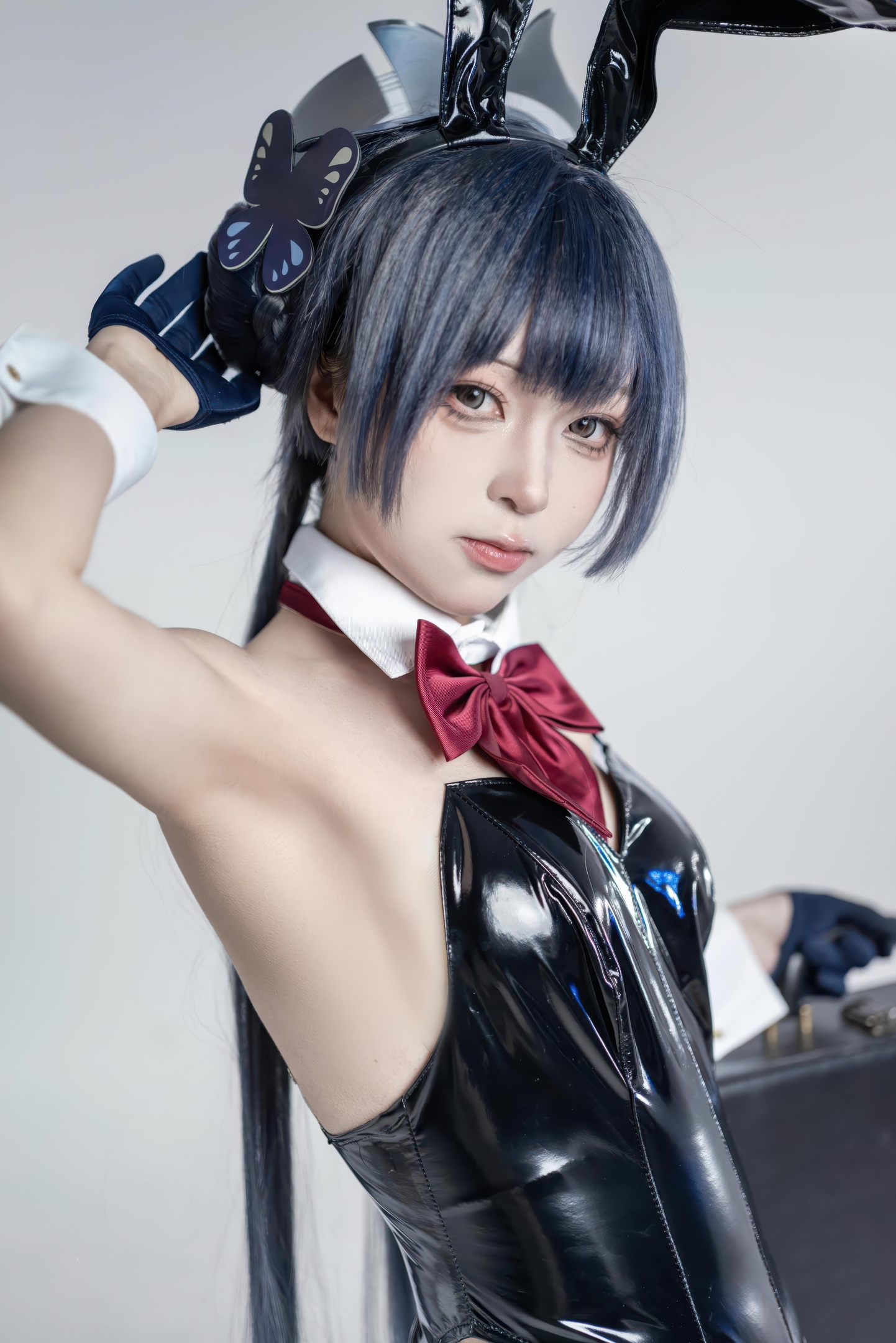 [cosplay] 矢量鱼 - 妃咲兔女郎：黑丝高跟兔女郎 翘臀美胸 28P