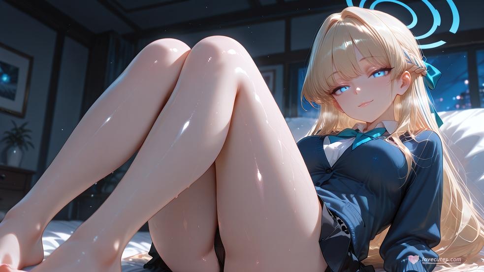 AI Generated Anime Girl - 碧蓝档案 飞鸟马时：学生装紧身衣美腿翘臀 露穴巨乳 168P