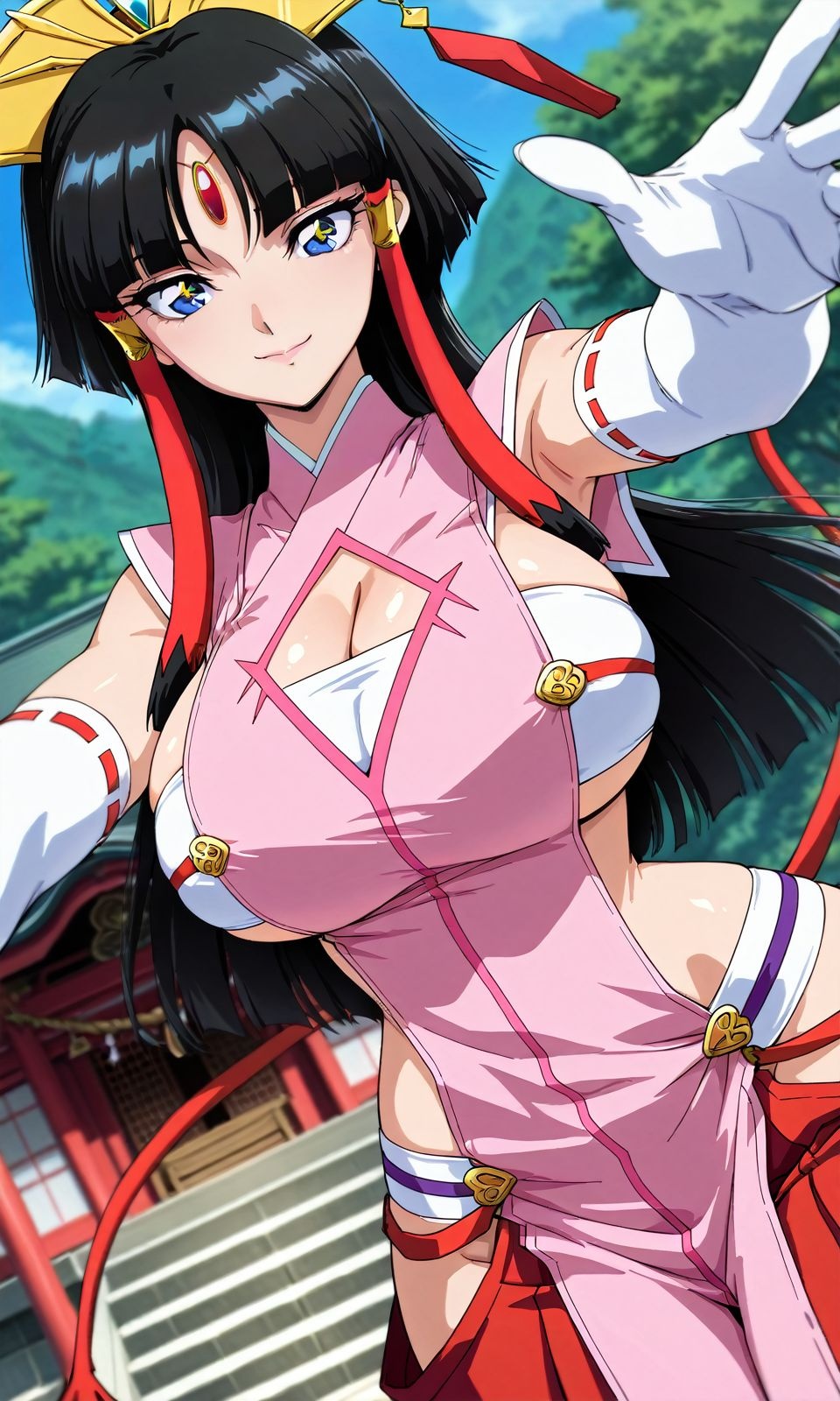 AI Generated Anime Girl - Salamandinary：黑发巨乳露点 白虎床拍 85P