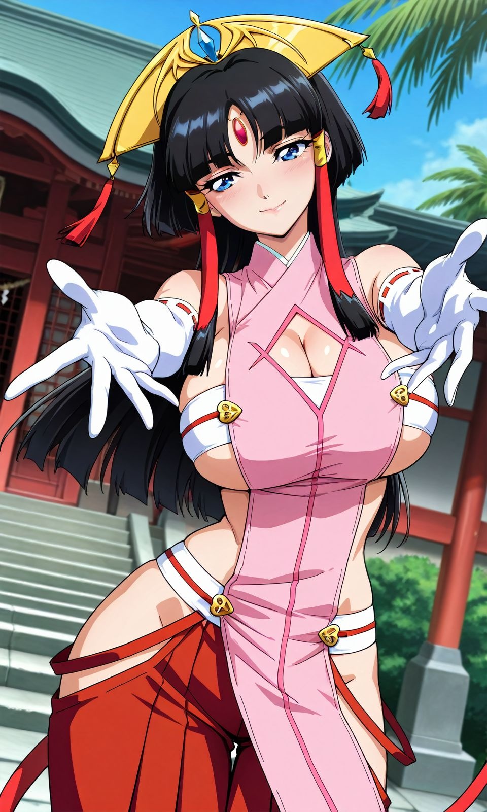 AI Generated Anime Girl - Salamandinary：黑发巨乳露点 白虎床拍 85P