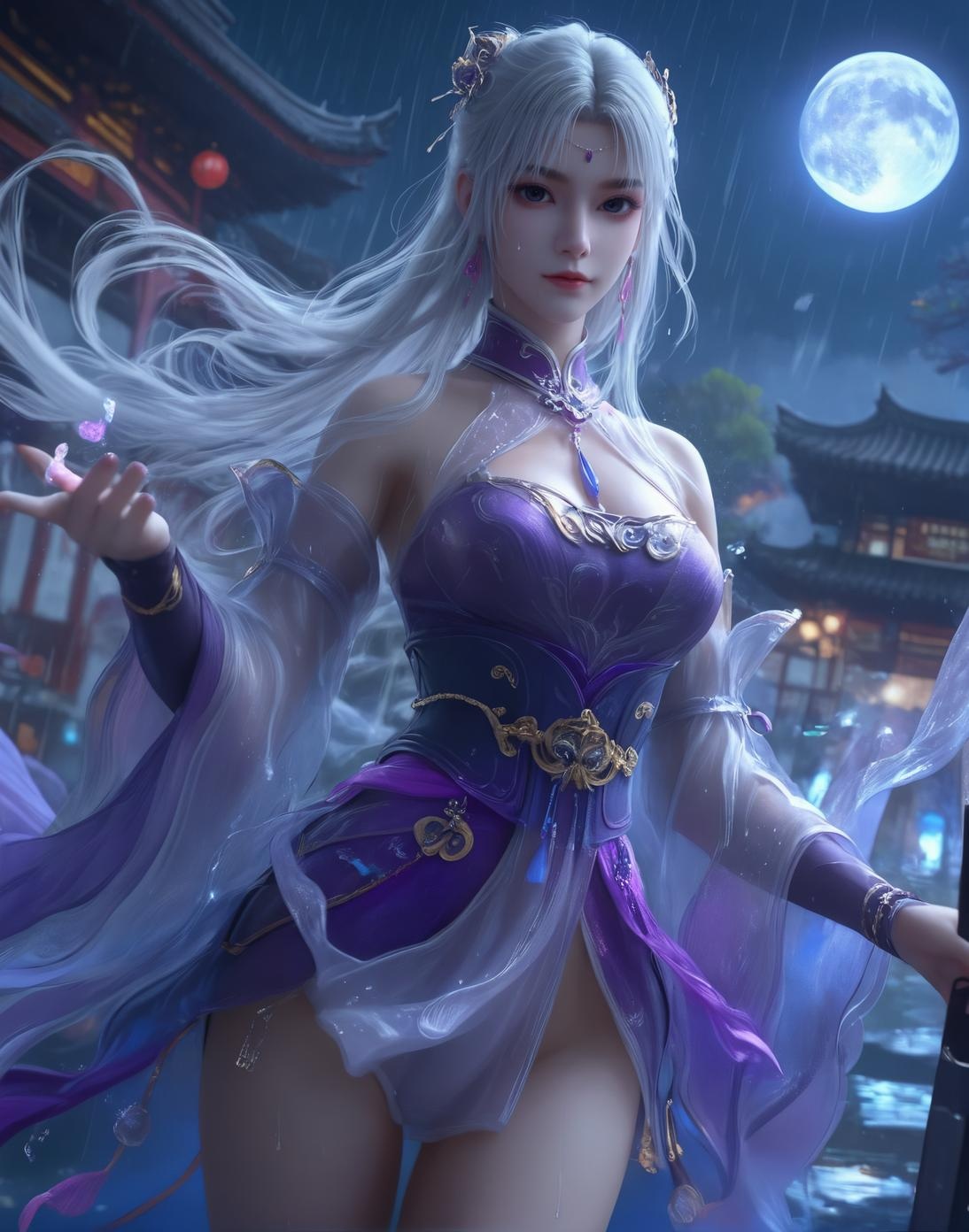 AI Generated Anime Girl - 小医仙与古风美女：温泉湿身巨乳露穴 双主题合集 153P
