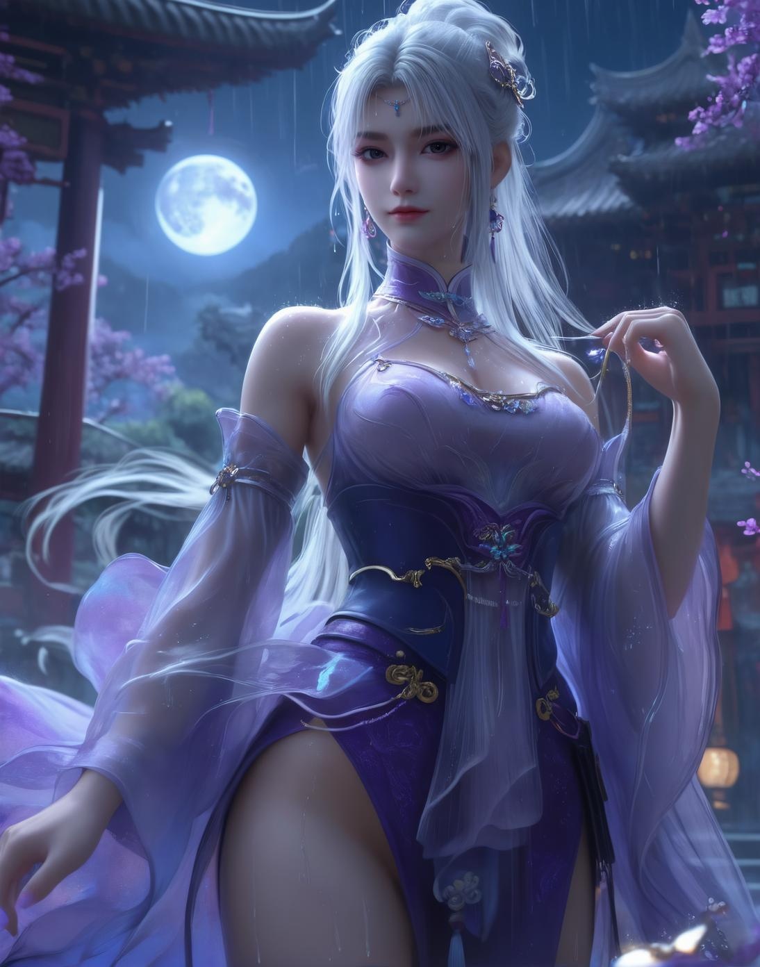 AI Generated Anime Girl - 小医仙与古风美女：温泉湿身巨乳露穴 双主题合集 153P