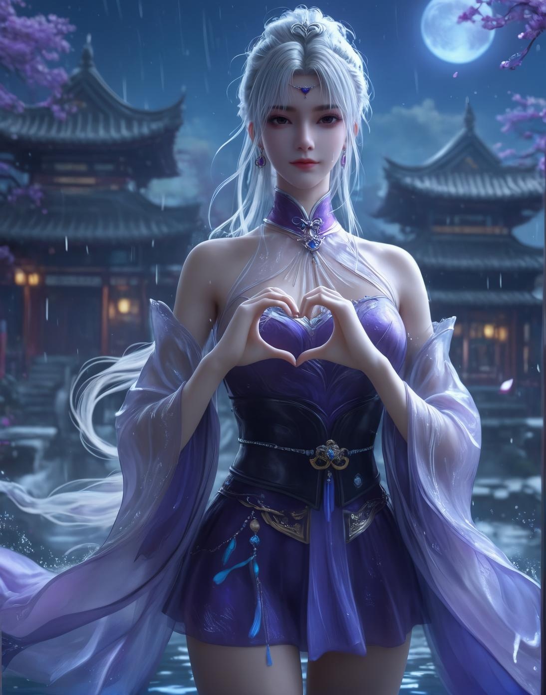 AI Generated Anime Girl - 小医仙与古风美女：温泉湿身巨乳露穴 双主题合集 153P