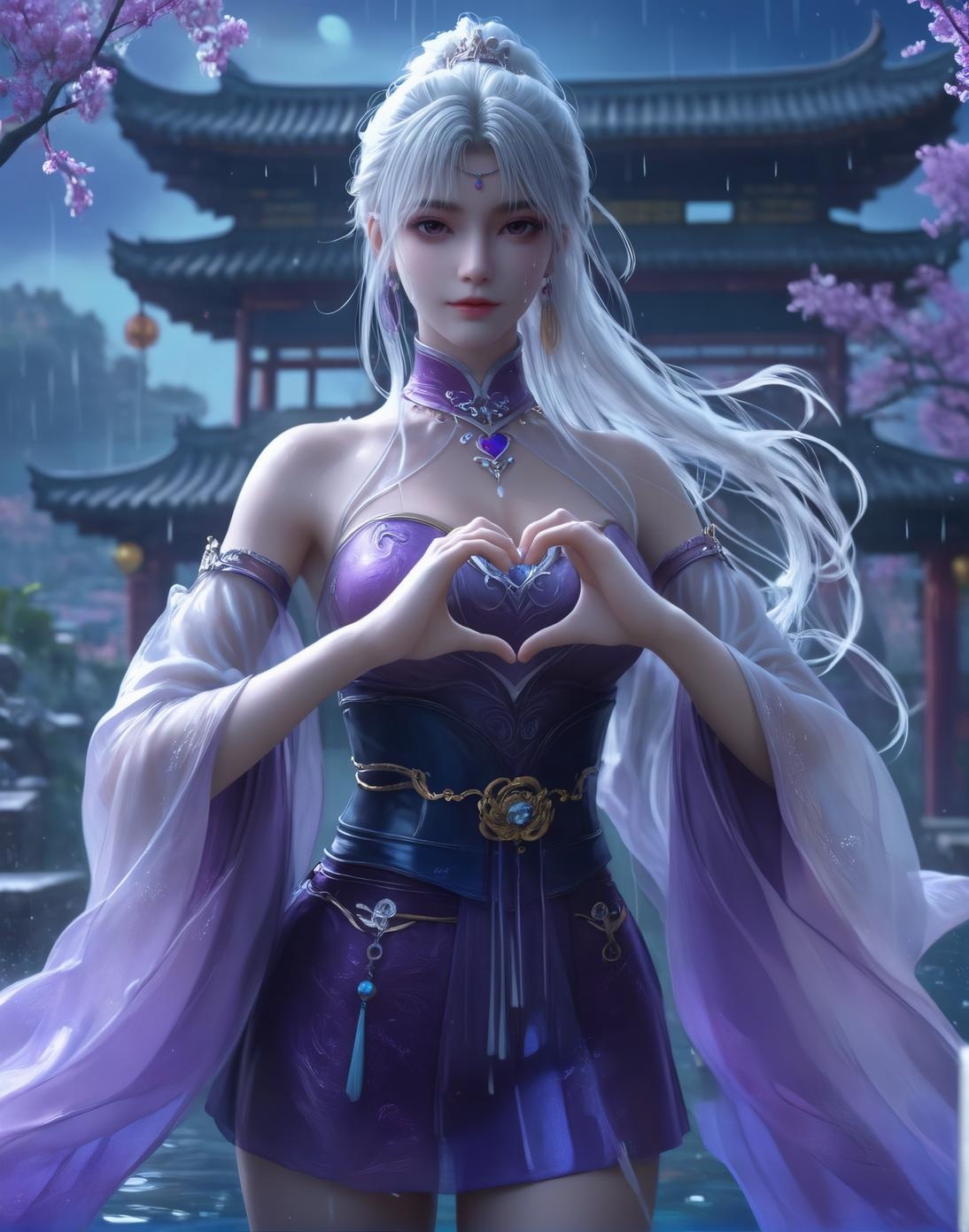 AI Generated Anime Girl - 小医仙与古风美女：温泉湿身巨乳露穴 双主题合集 153P