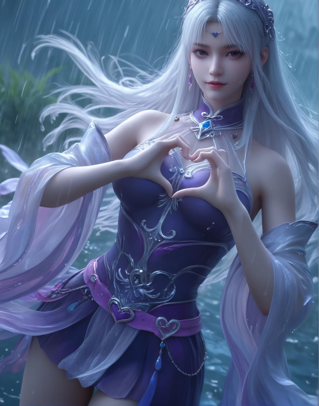 AI Generated Anime Girl - 小医仙与古风美女：温泉湿身巨乳露穴 双主题合集 153P