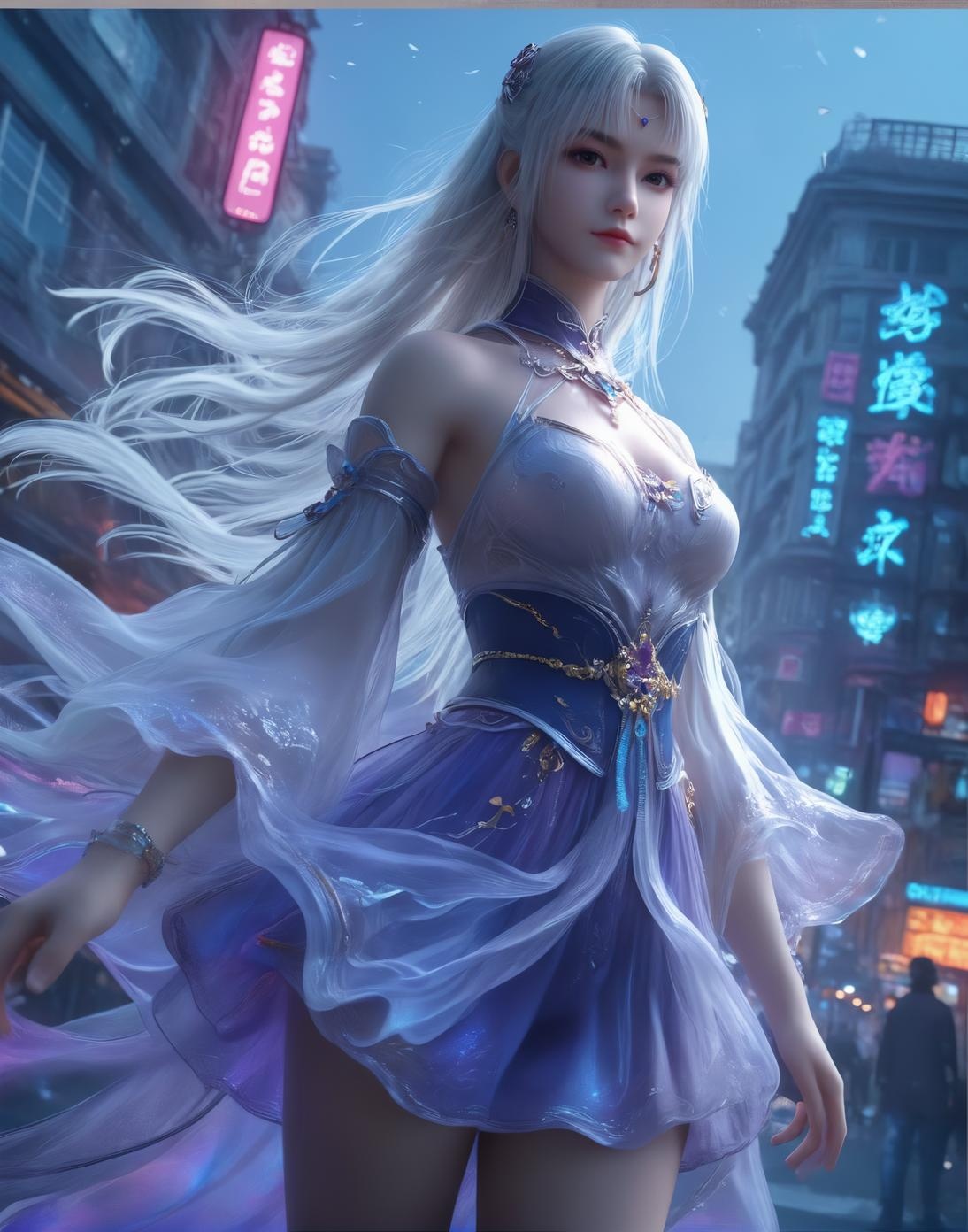 AI Generated Anime Girl - 小医仙与古风美女：温泉湿身巨乳露穴 双主题合集 153P