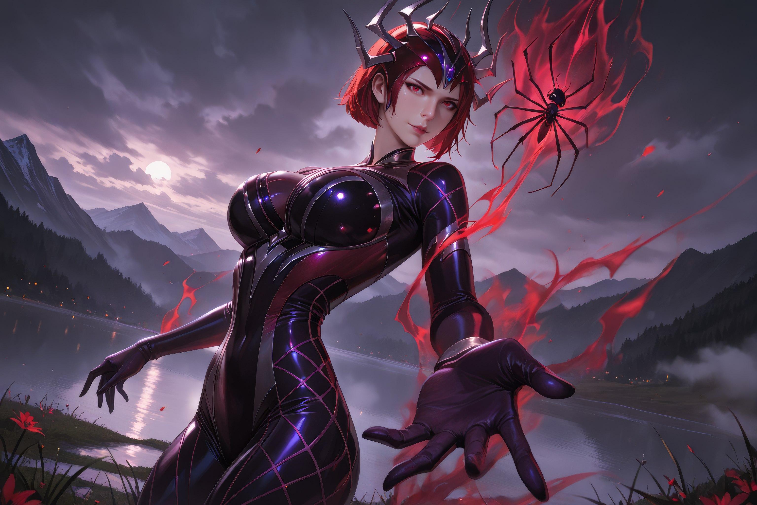 AI Generated Anime Girl - 斗罗大陆 蜘蛛女：红发紧身衣巨乳露穴 翘臀美腿 1087P