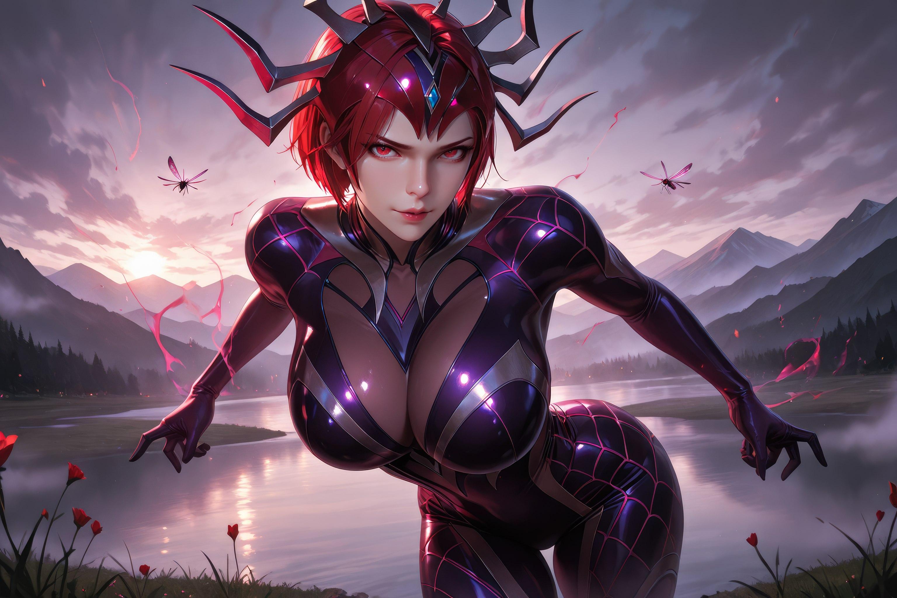 AI Generated Anime Girl - 斗罗大陆 蜘蛛女：红发紧身衣巨乳露穴 翘臀美腿 1087P