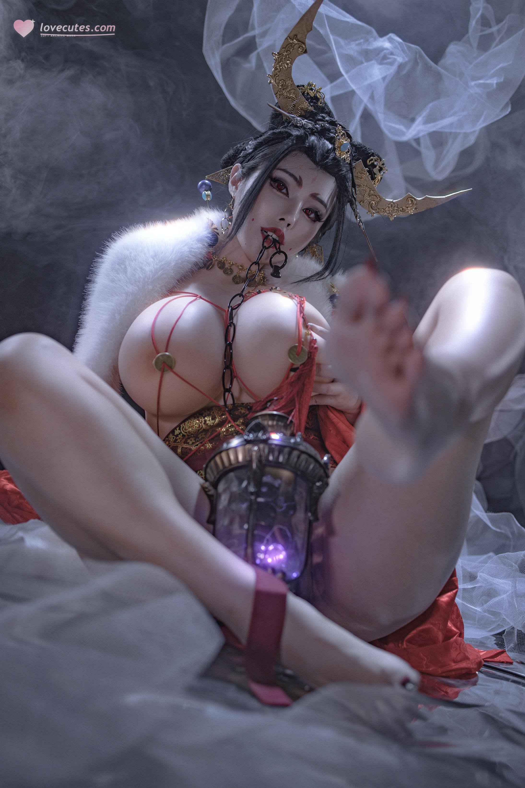 [私房] titi - 无常狐：红衣狐妖巨乳露穴 东方大尺度 90P
