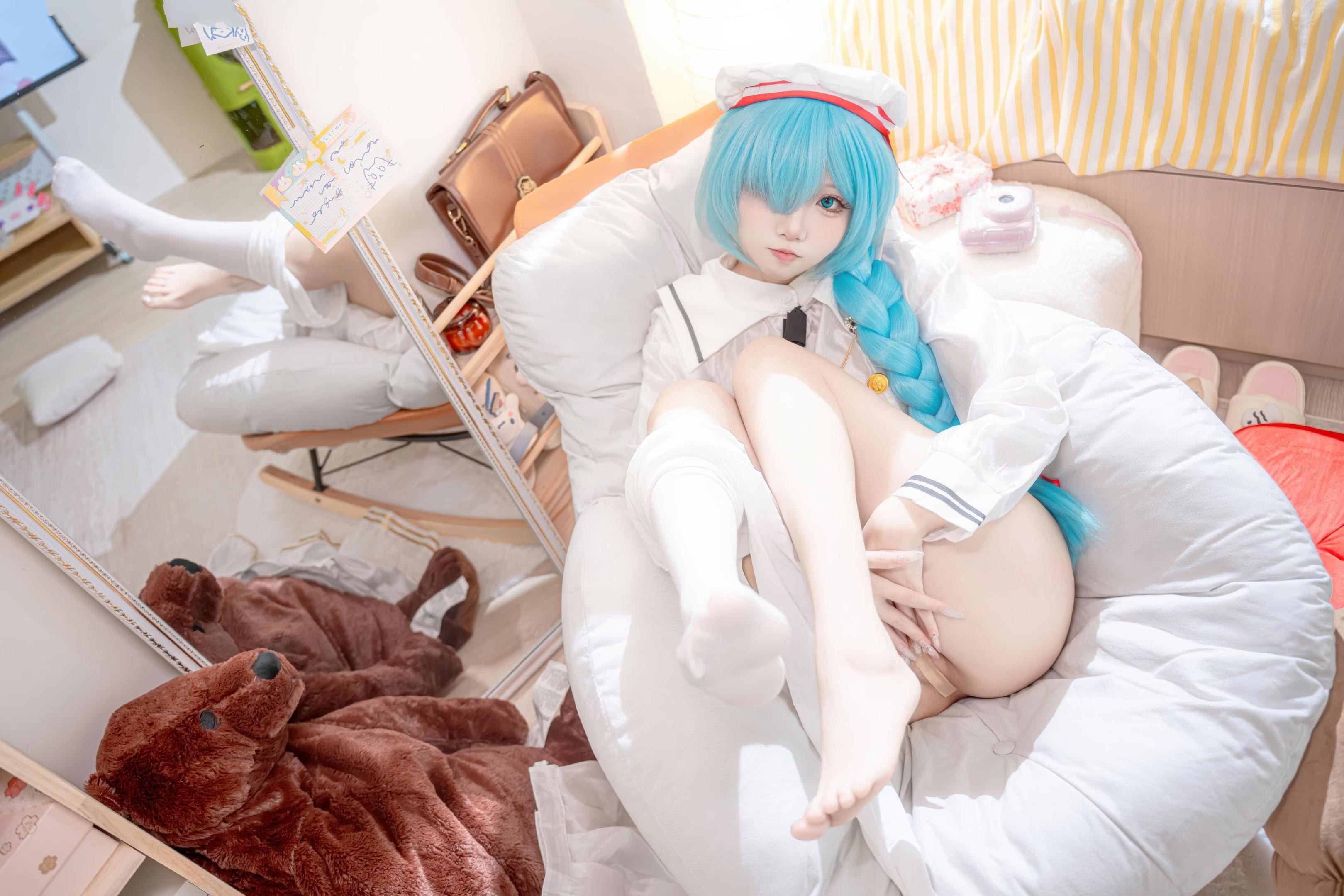 [costume] Giấy Nguyệt Etsu_ko - Đột Kích Xanh Janus JK: Áo Thủy Thủ Tất Trắng Tóc Xanh Dài, Tái Hiện Ngọt Ngào 58P