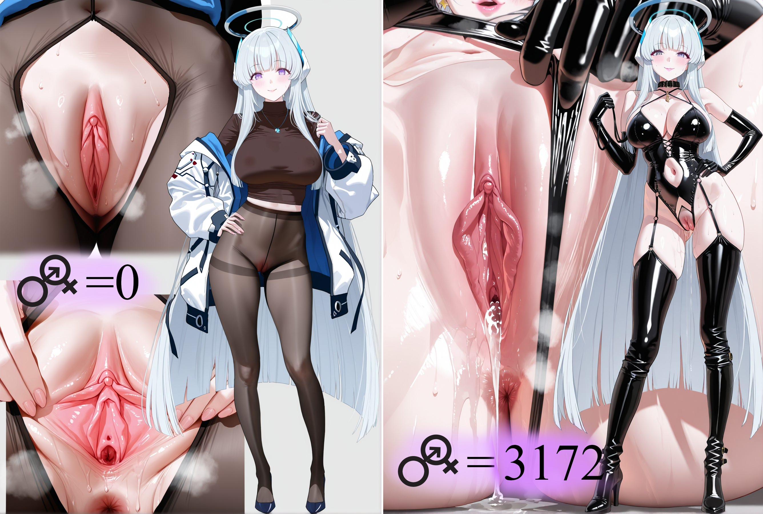 AI Generated Anime Girl - 碧蓝档案 SET：多角色海滩泳装露穴 179P