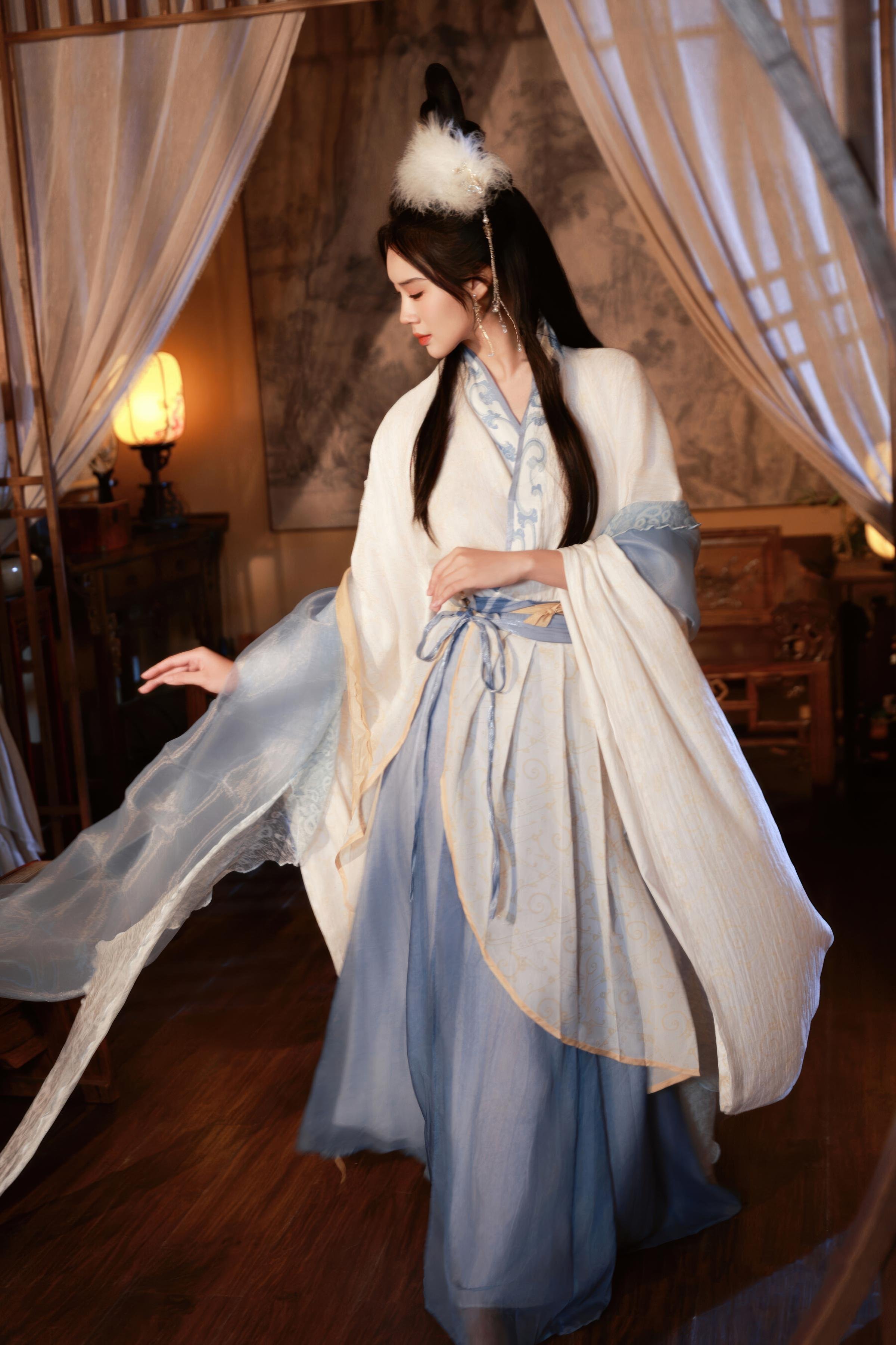 [私房] 南乔 - 中秋主题 古风汉服 嫦娥：轻纱古风贴纸遮点 美腿私房 114P