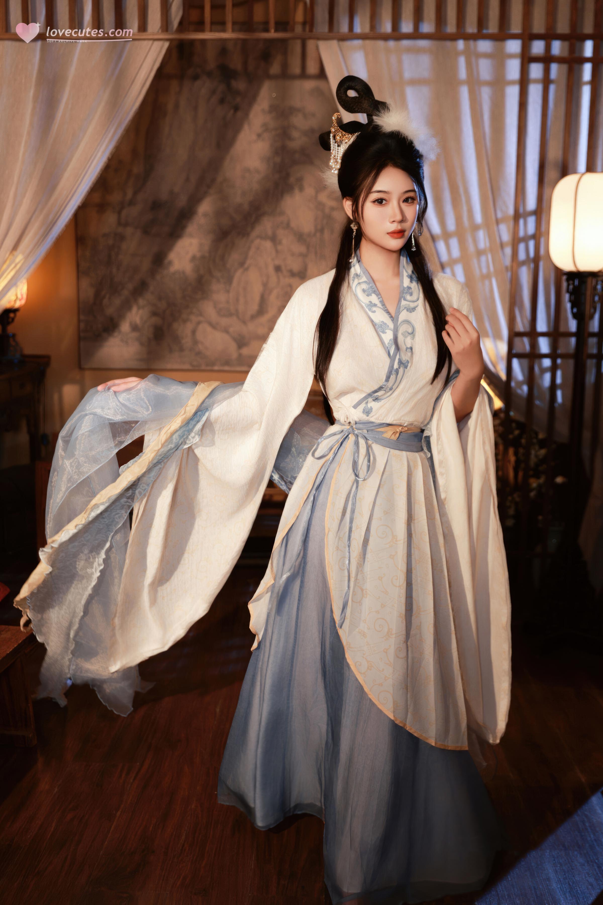 [私房] 南乔 - 中秋主题 古风汉服 嫦娥：轻纱古风贴纸遮点 美腿私房 114P