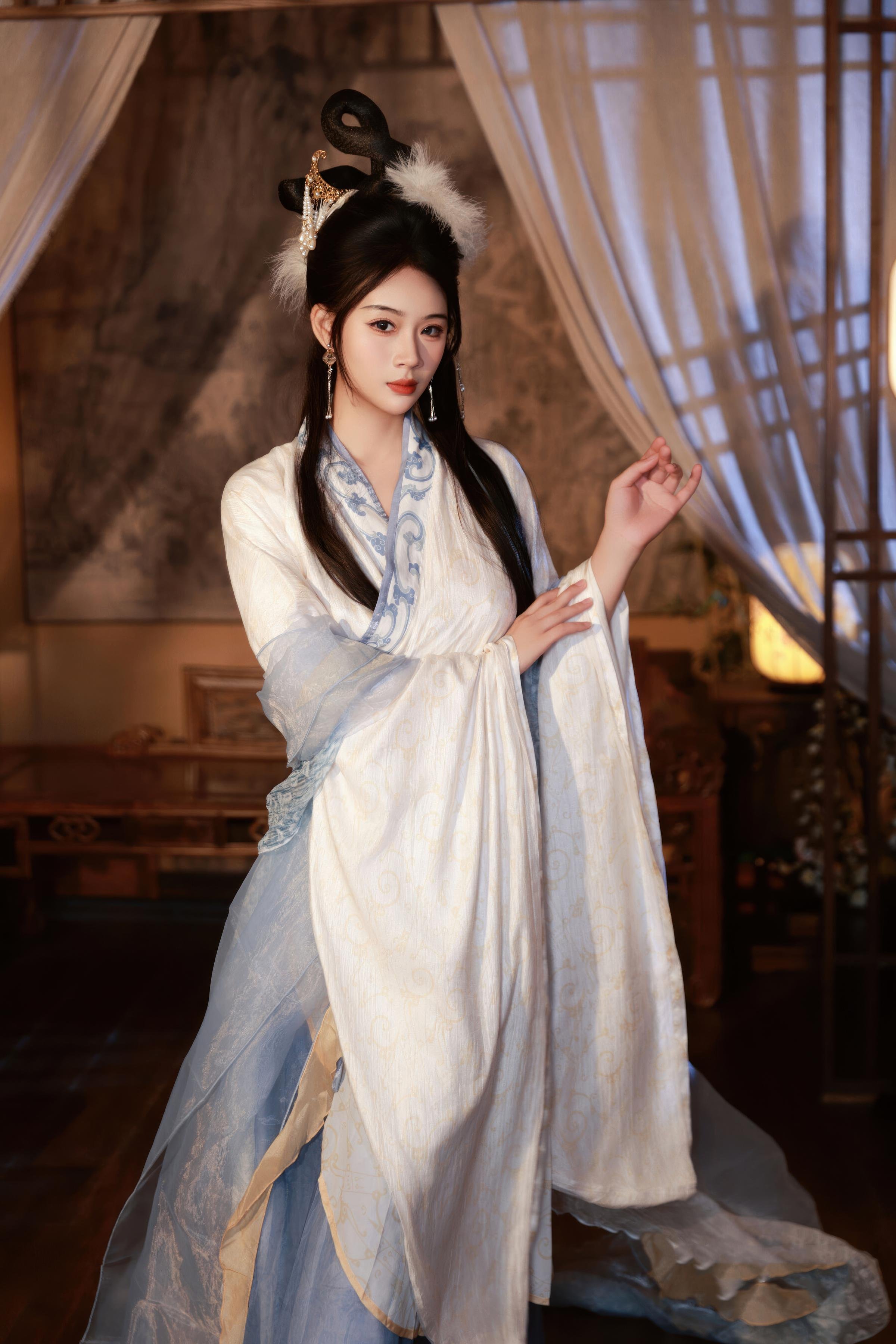 [私房] 南乔 - 中秋主题 古风汉服 嫦娥：轻纱古风贴纸遮点 美腿私房 114P