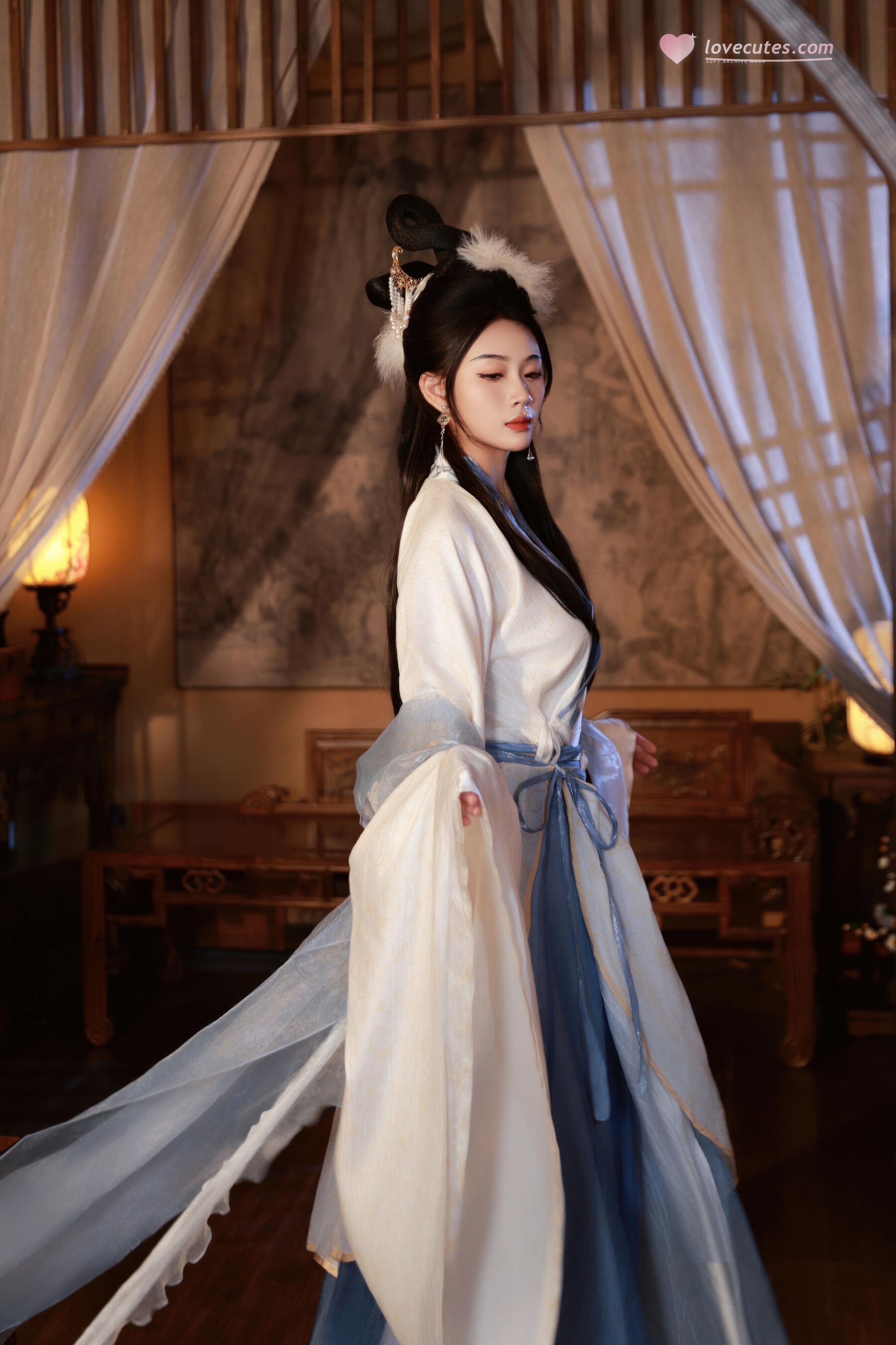 [私房] 南乔 - 中秋主题 古风汉服 嫦娥：轻纱古风贴纸遮点 美腿私房 114P