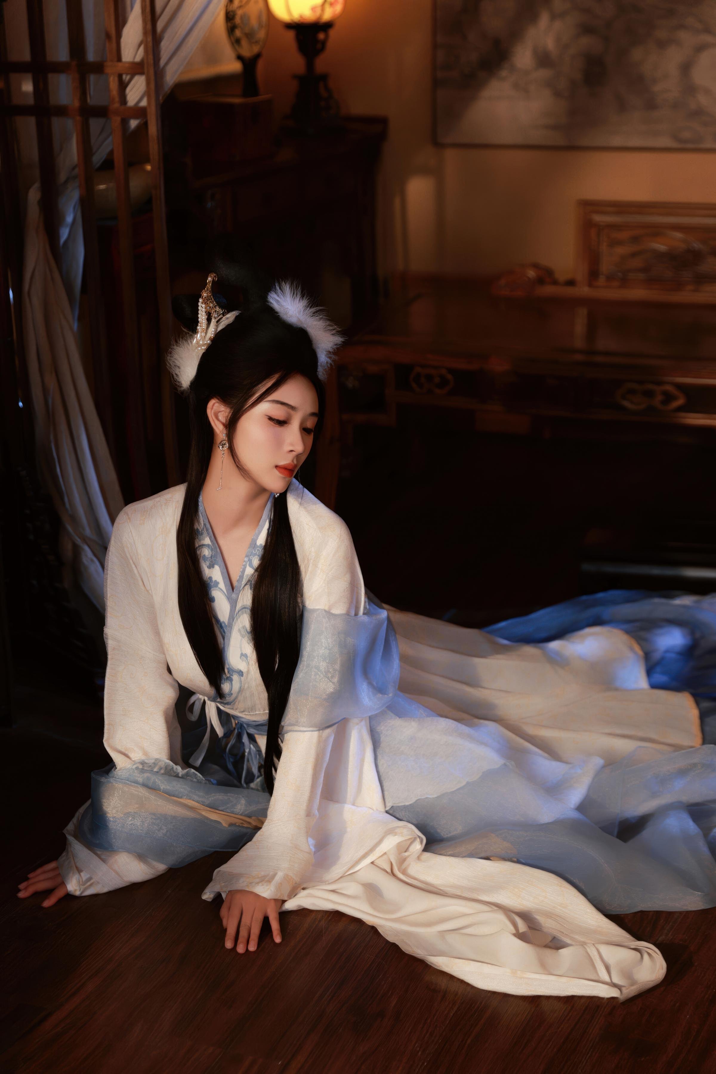 [私房] 南乔 - 中秋主题 古风汉服 嫦娥：轻纱古风贴纸遮点 美腿私房 114P