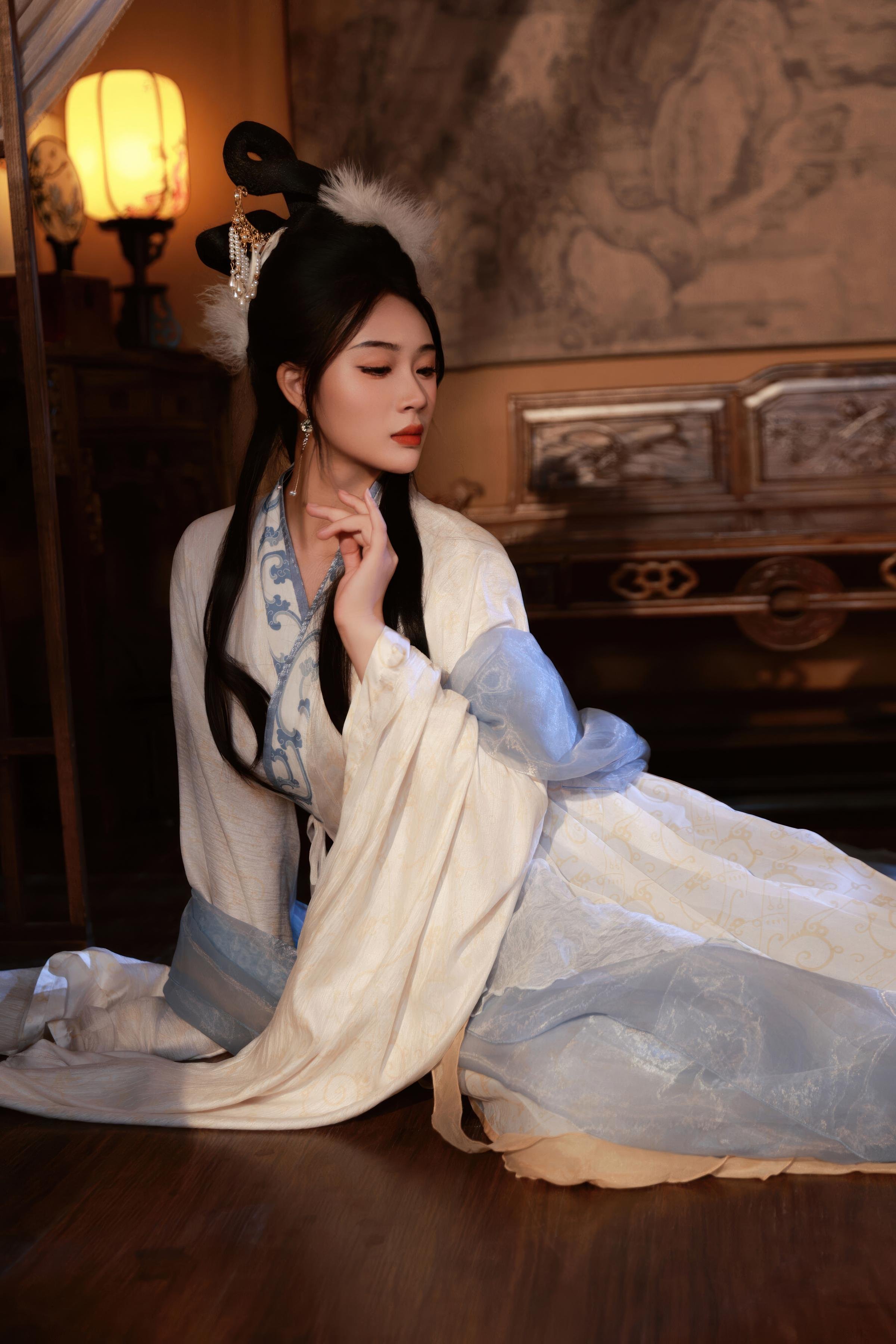 [私房] 南乔 - 中秋主题 古风汉服 嫦娥：轻纱古风贴纸遮点 美腿私房 114P