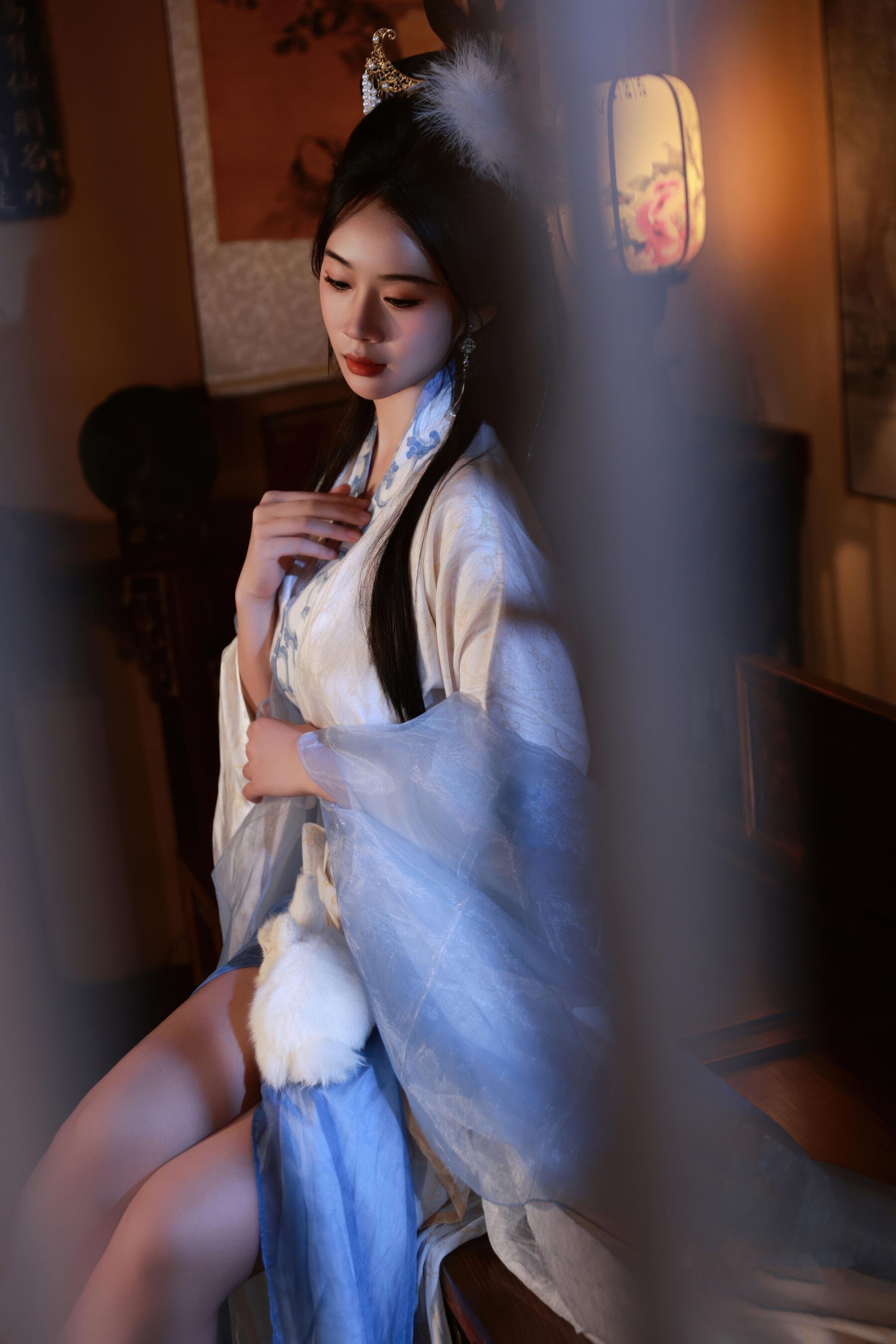 [私房] 南乔 - 中秋主题 古风汉服 嫦娥：轻纱古风贴纸遮点 美腿私房 114P