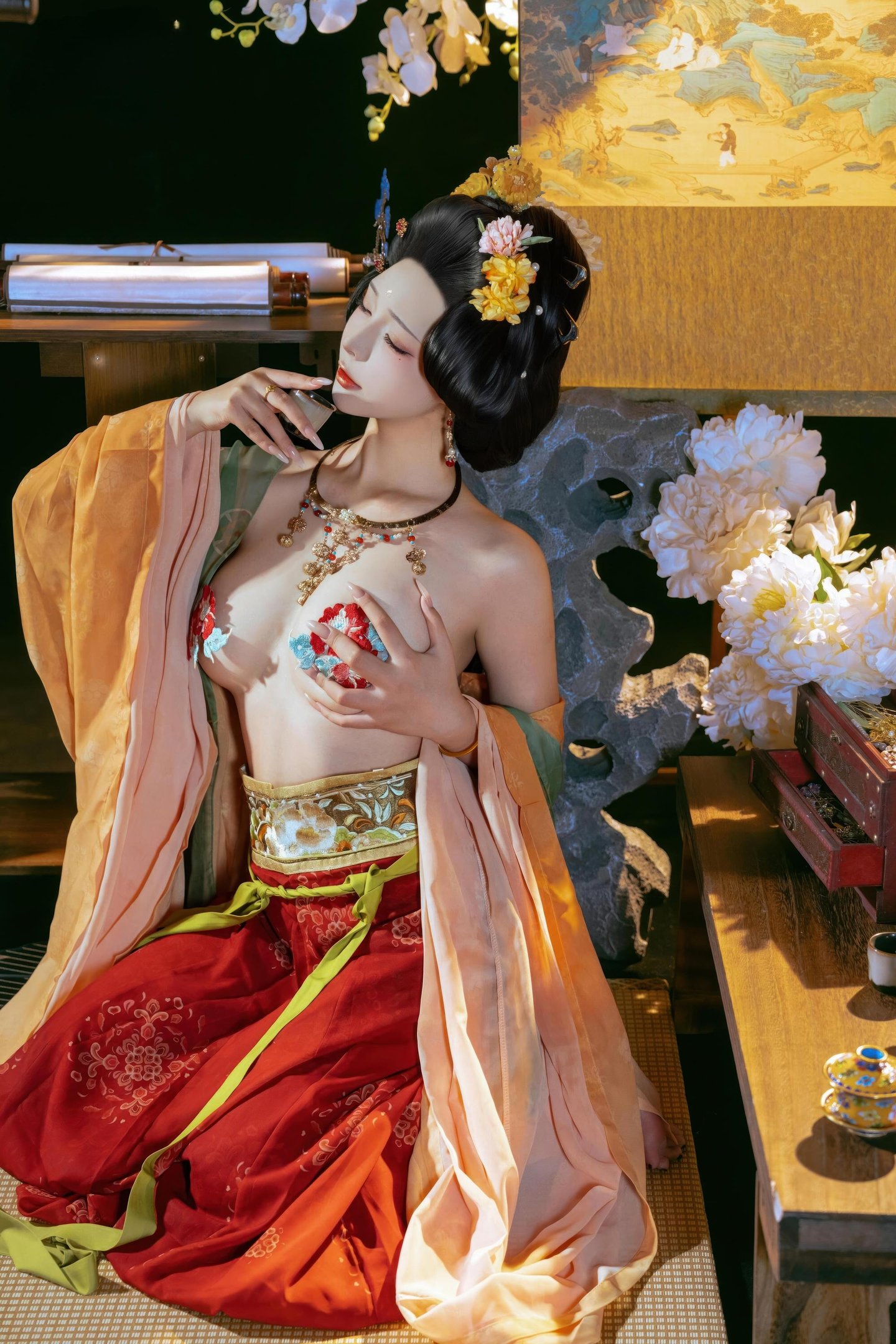 [私房] yuuhui玉汇 - 唐宫夜宴：唐风宫廷裸身露臀 古风大尺度 136P