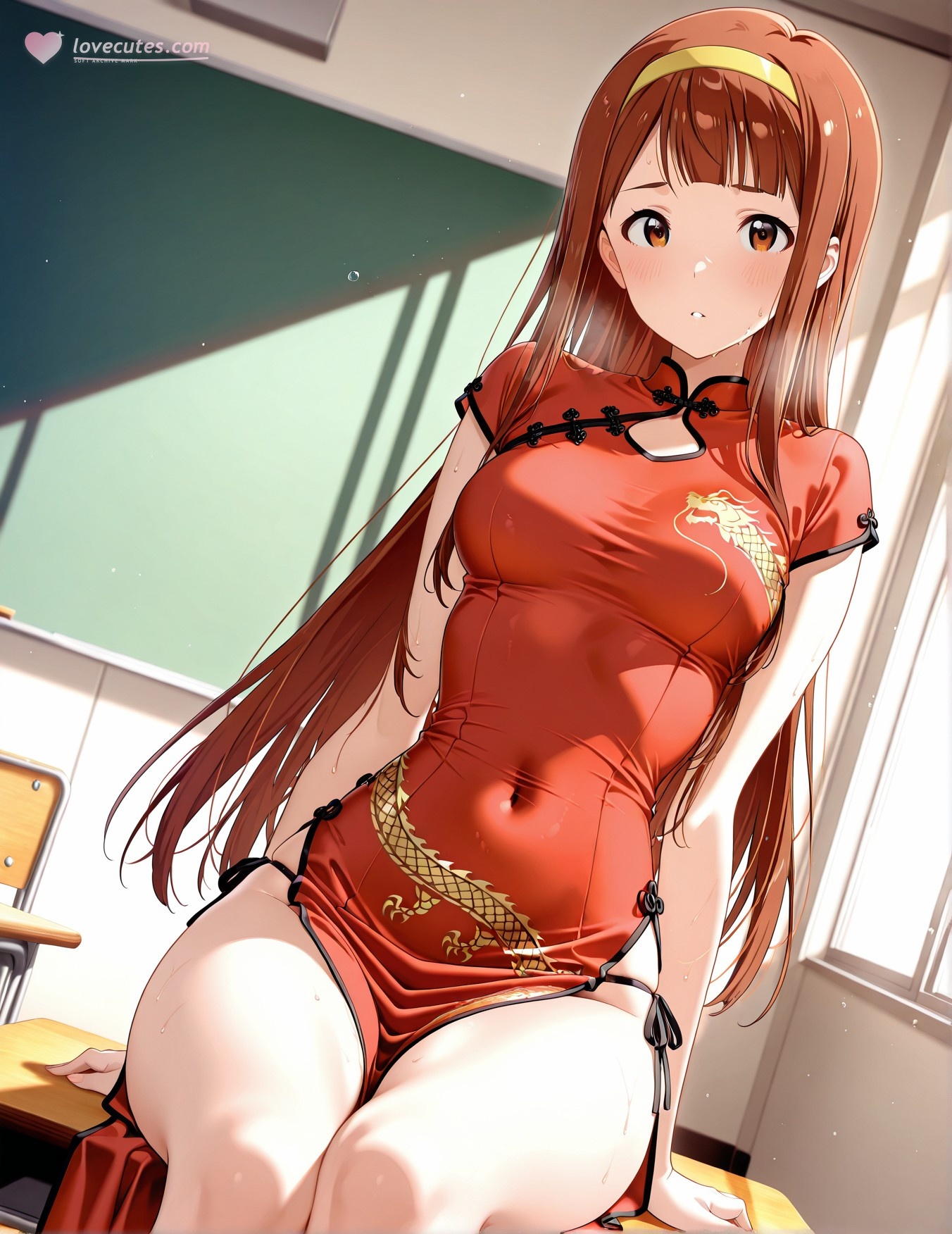 AI Generated Anime Girl - 偶像大师 田中琴叶：学生装紧身衣露穴 193P