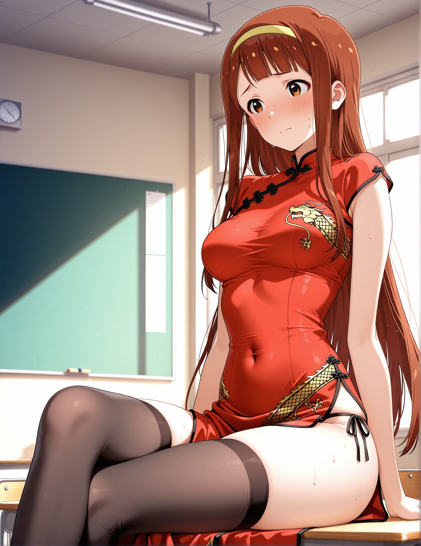 AI Generated Anime Girl - 偶像大师 田中琴叶：学生装紧身衣露穴 193P