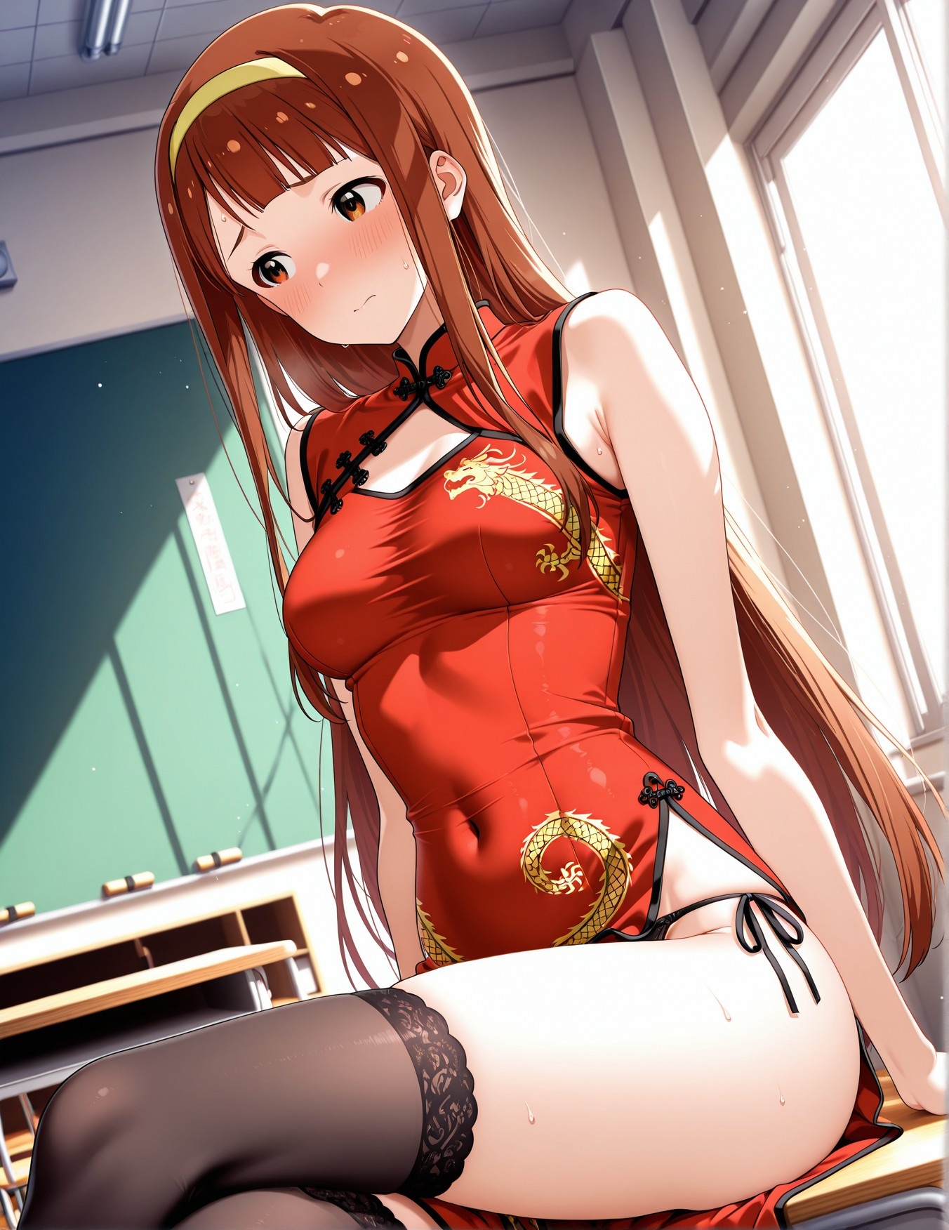 AI Generated Anime Girl - 偶像大师 田中琴叶：学生装紧身衣露穴 193P