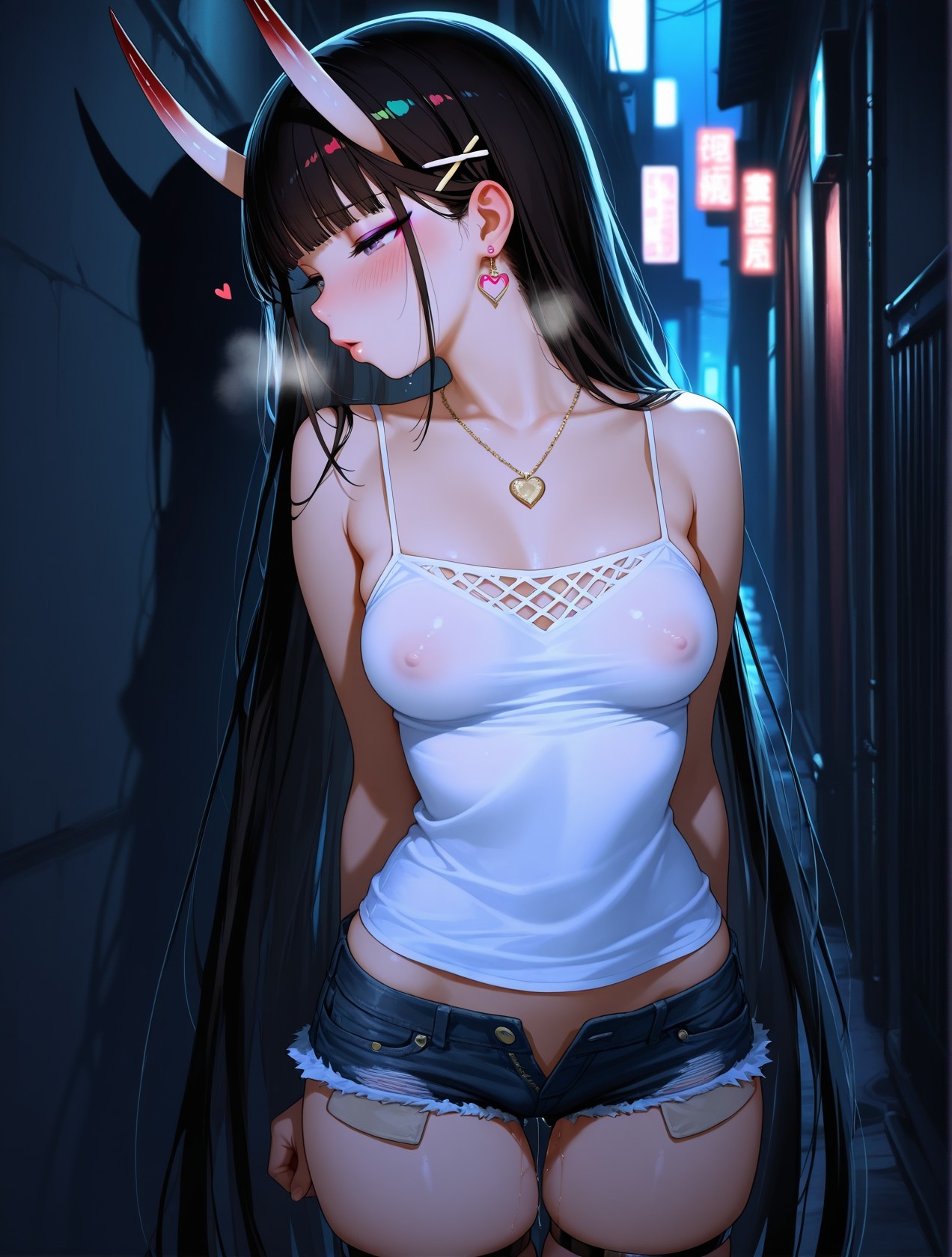 AI Generated Anime Girl - 碧蓝航线 能代站街：白背心热裤巨乳翘臀 道具挑逗 254P