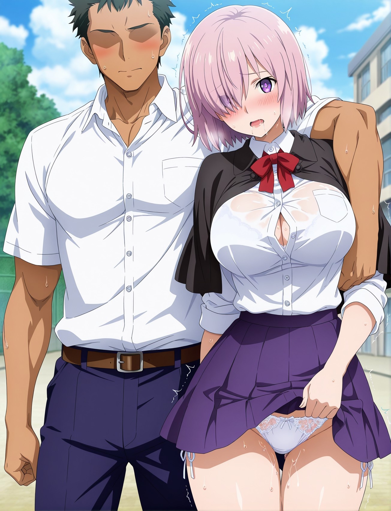 AI Generated Anime Girl - Fate·Grand Order 玛修·基列莱特：学生装紧身衣露穴 107P