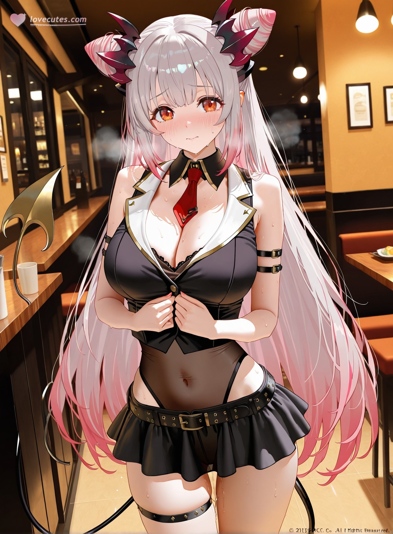 AI Generated Anime Girl - Virtual YouTuber Parta Suou：黑丝紧身衣露穴 261P