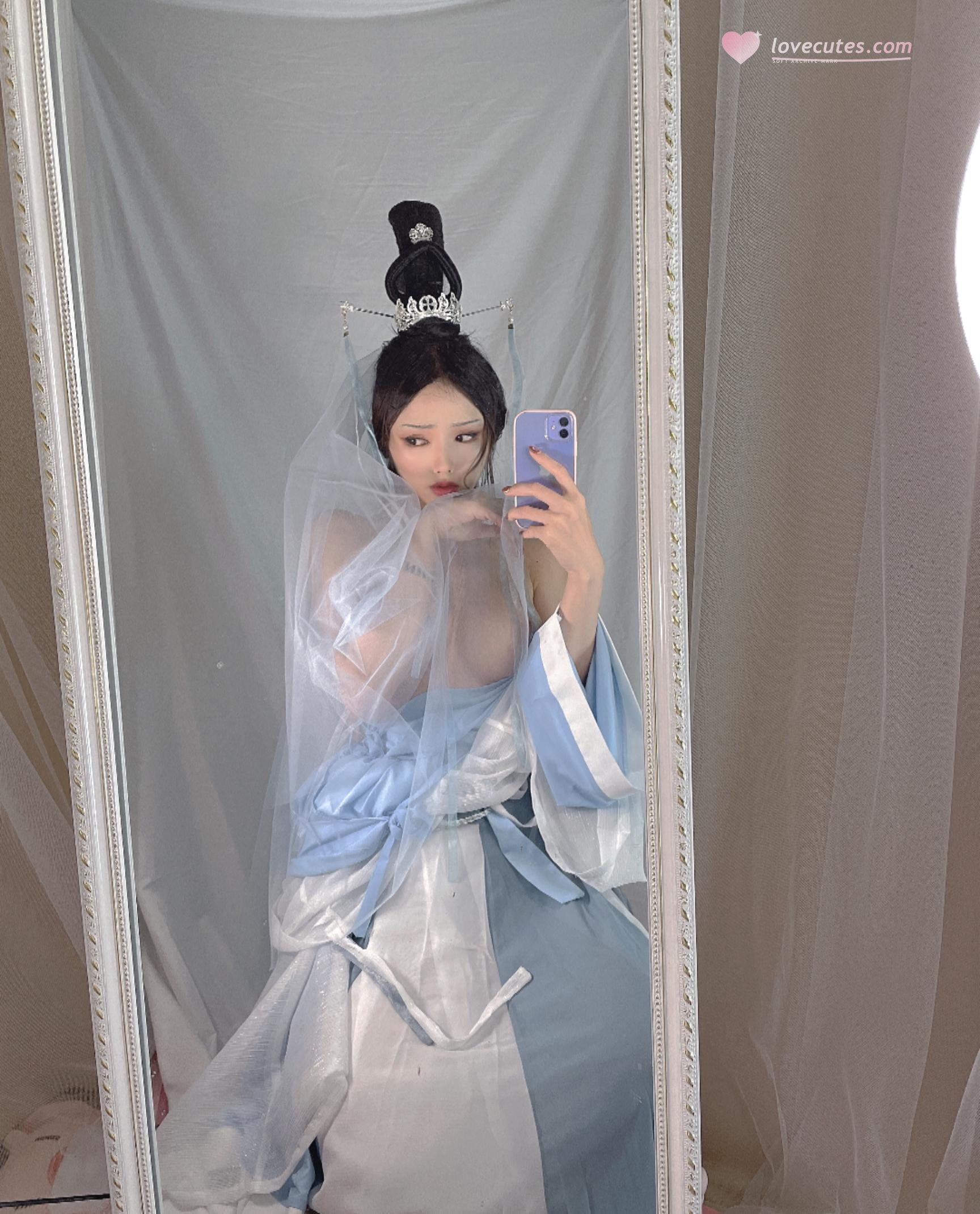[写真] 钛合金TiTi - 道姑：蓝白道袍低胸美胸 古风写真 24P