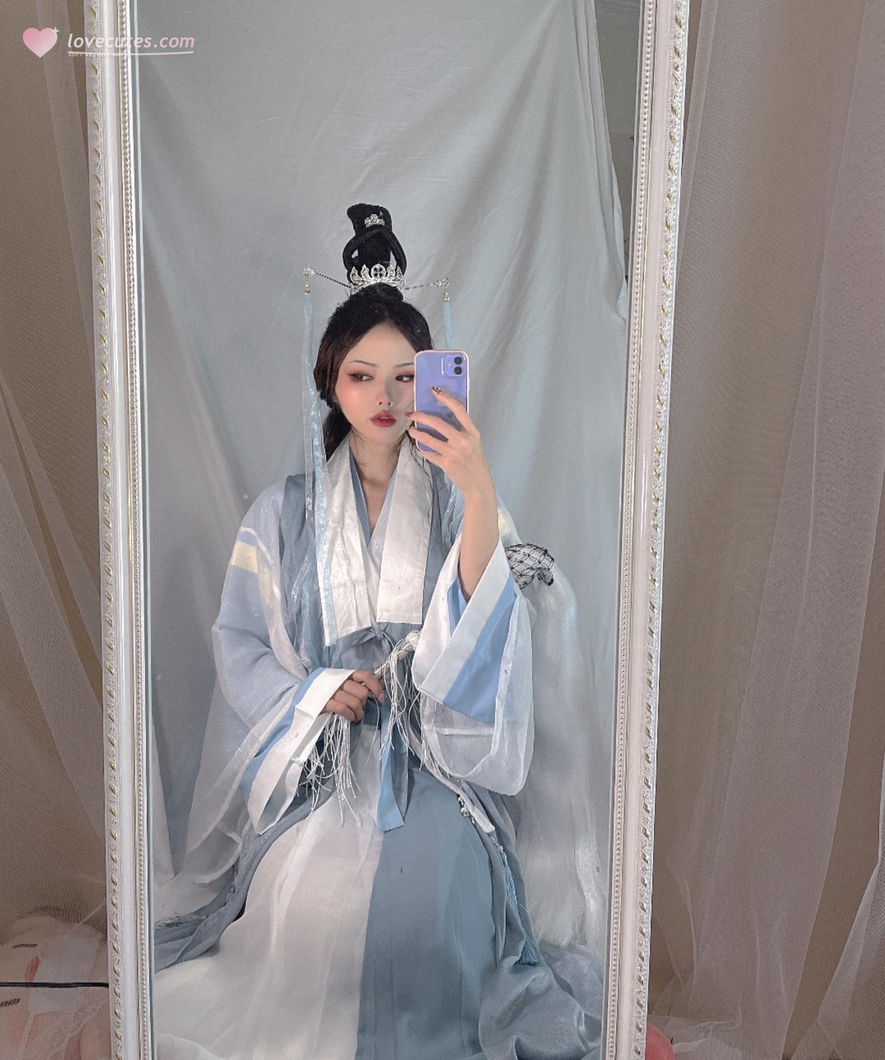 [写真] 钛合金TiTi - 道姑：蓝白道袍低胸美胸 古风写真 24P