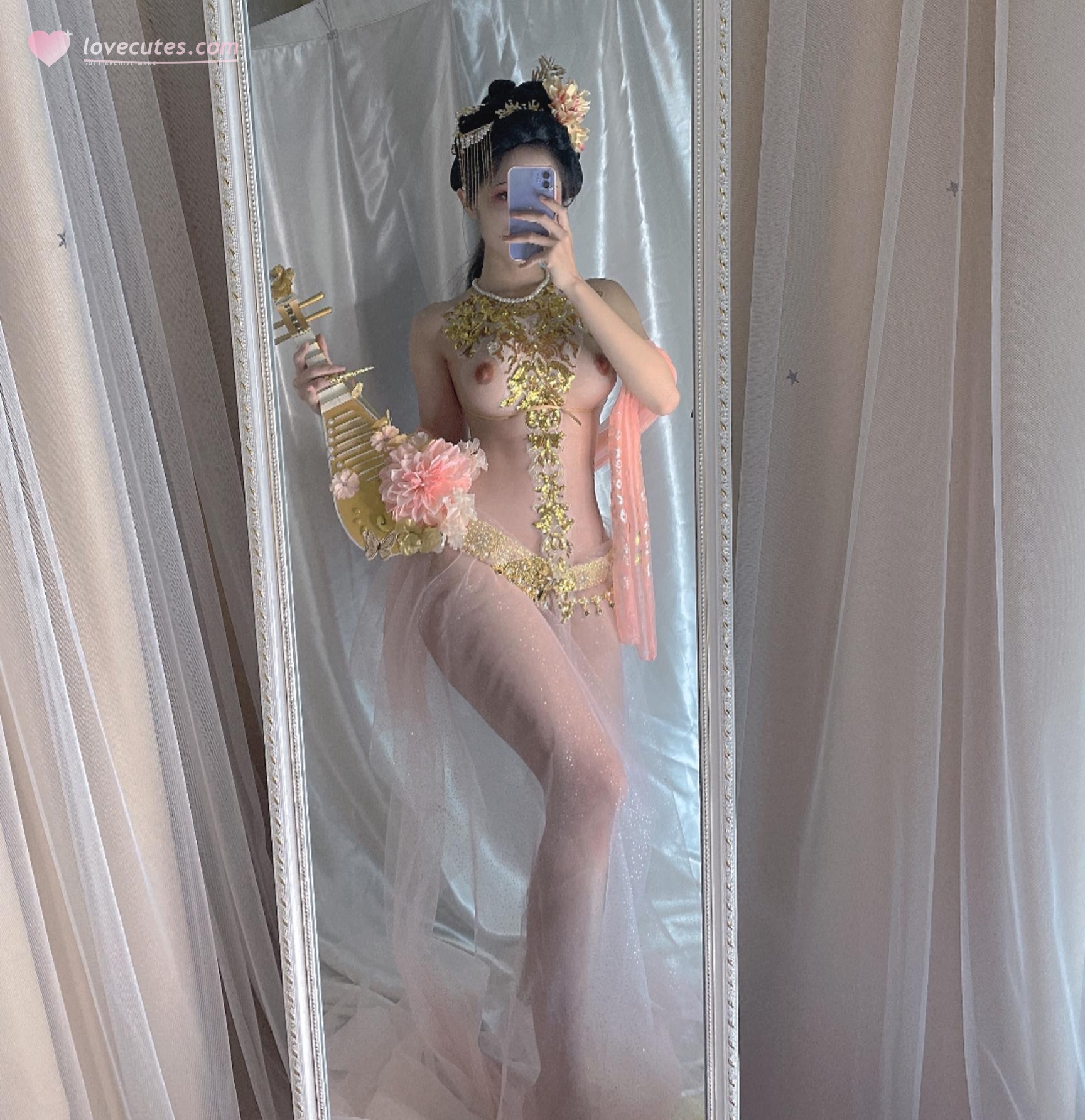 [私房] 钛合金TiTi - 贵妃：粉金薄纱半裸美胸 古风私房 32P