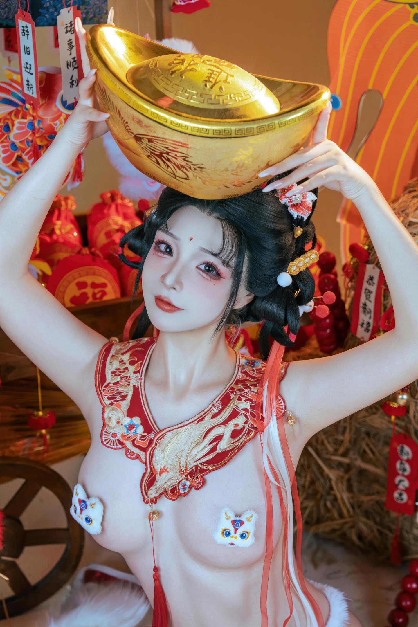 [私房] yuuhui玉汇 - 2026ปีใหม่พิเศษ สาวน้อยมังกรตื่น: สติกเกอร์มังกรตื่นปีใหม่ ขนาดใหญ่ 131P2V