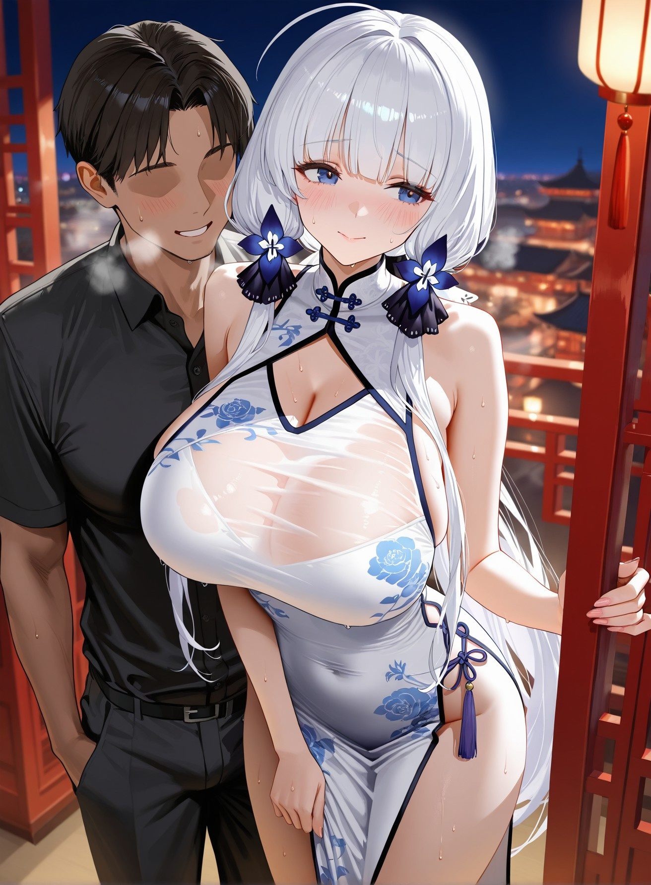 AI Generated Anime Girl - 碧蓝航线 光辉 Vol.2：黑丝蕾丝内衣露穴 136P