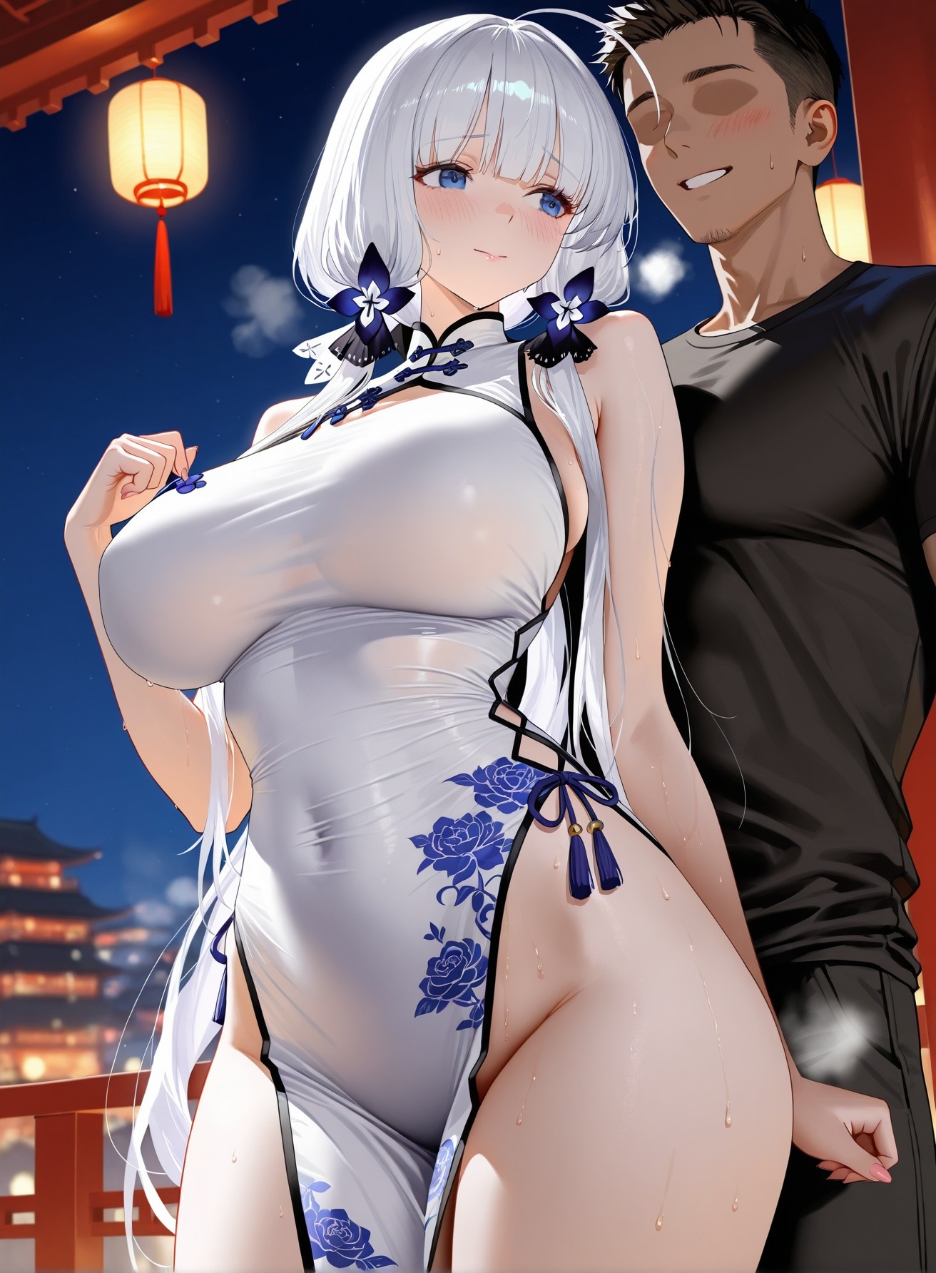 AI Generated Anime Girl - 碧蓝航线 光辉 Vol.2：黑丝蕾丝内衣露穴 136P