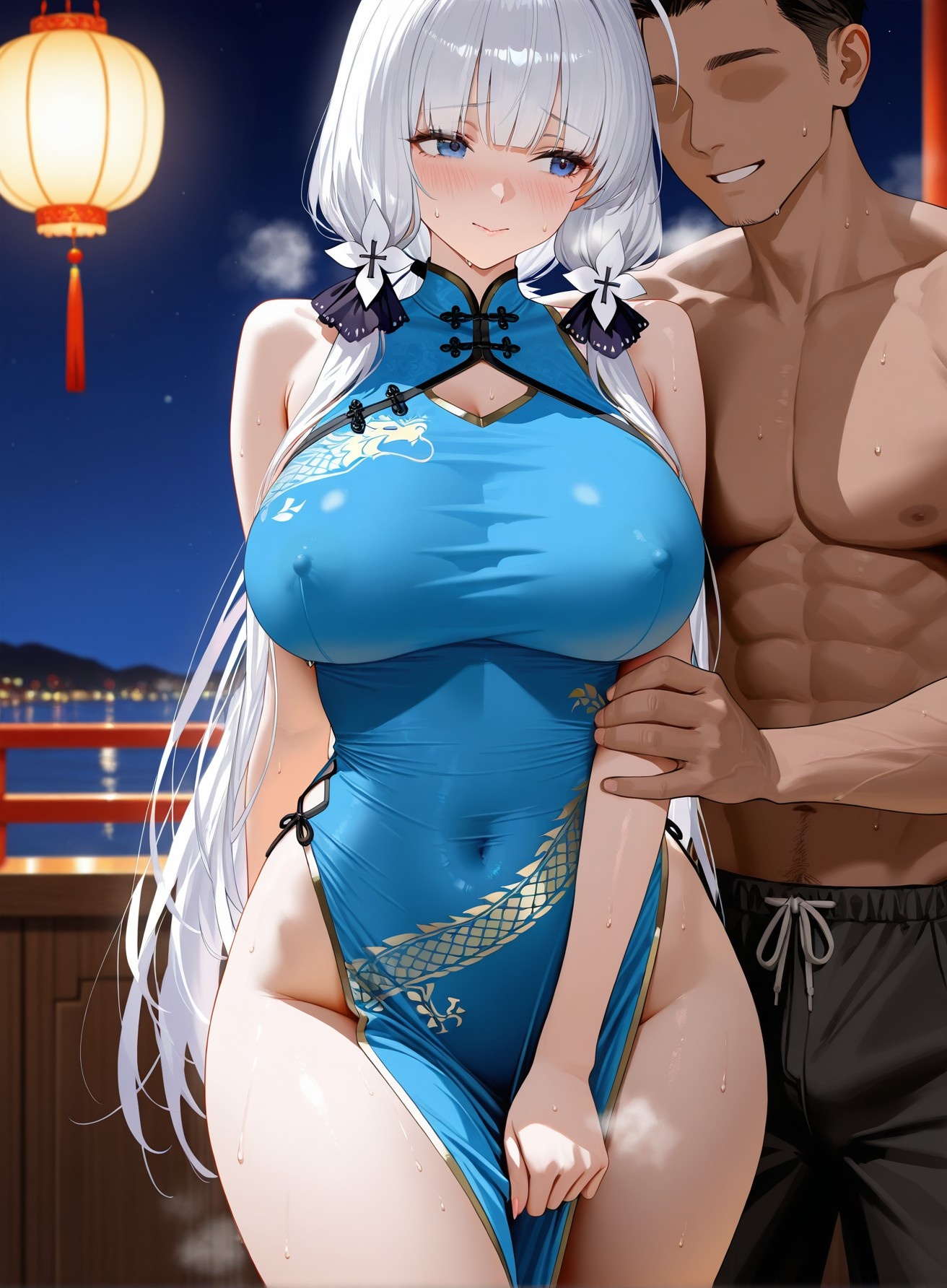 AI Generated Anime Girl - 碧蓝航线 光辉 Vol.2：黑丝蕾丝内衣露穴 136P