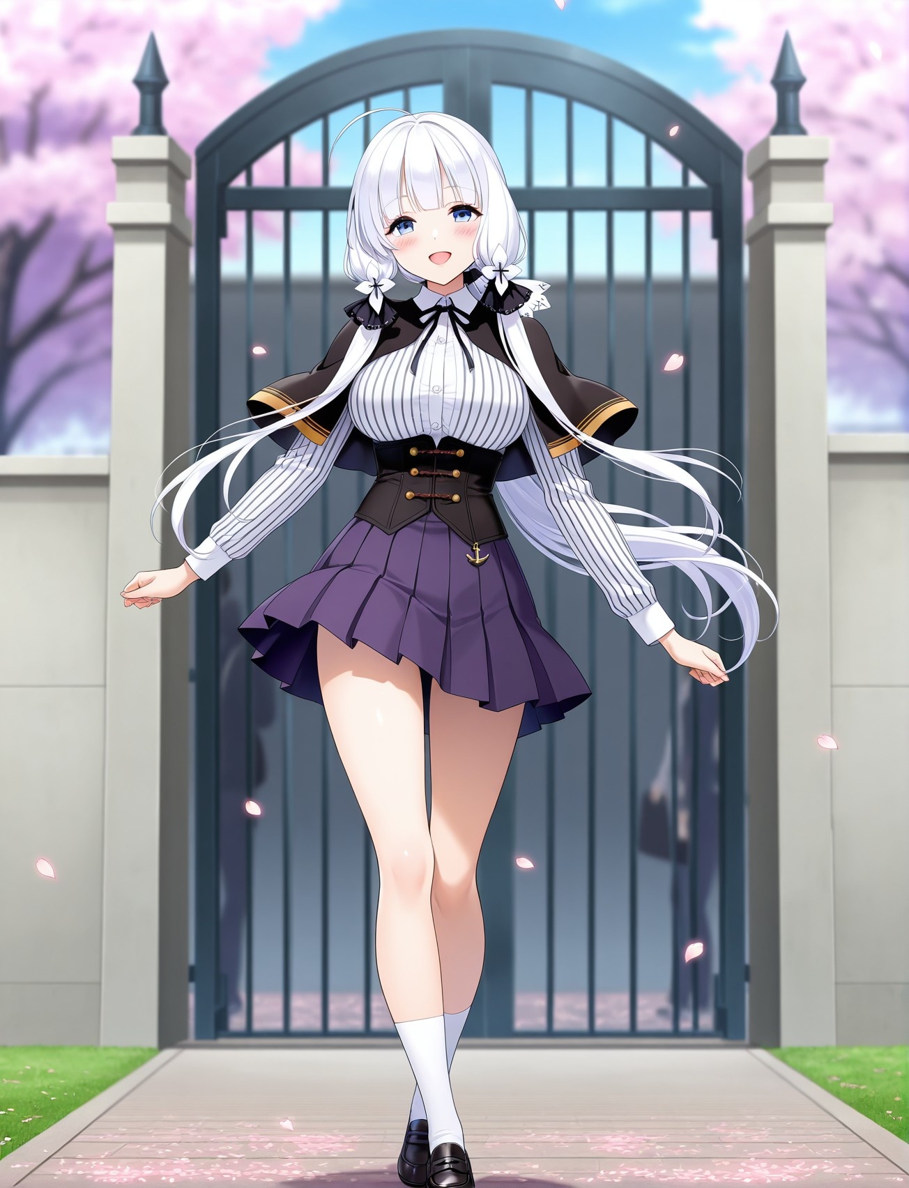 AI Generated Anime Girl - 碧蓝航线 光辉：学生装紧身衣露穴 187P