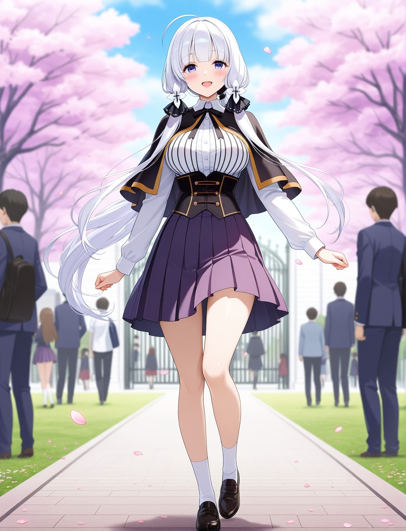 AI Generated Anime Girl - 碧蓝航线 光辉：学生装紧身衣露穴 187P