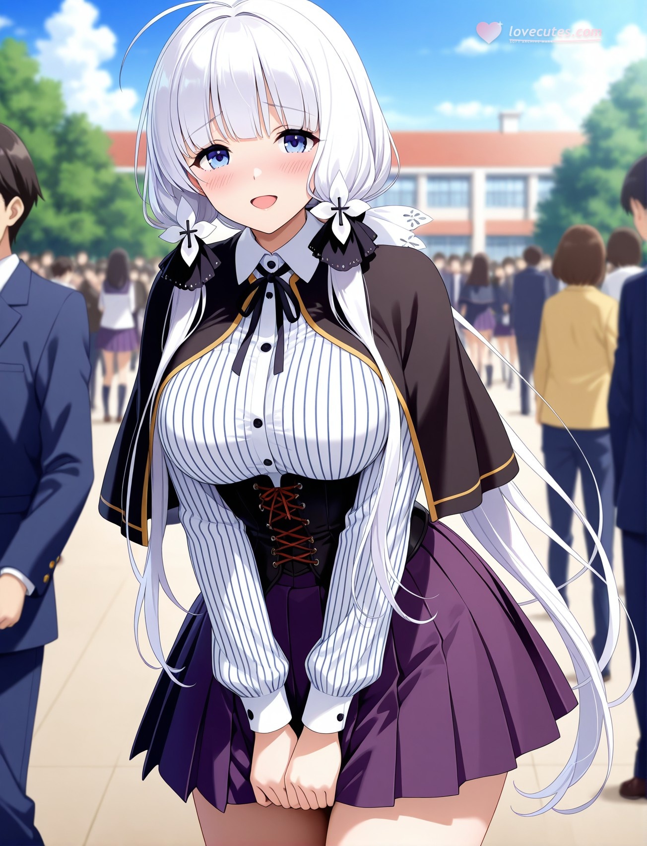 AI Generated Anime Girl - 碧蓝航线 光辉：学生装紧身衣露穴 187P