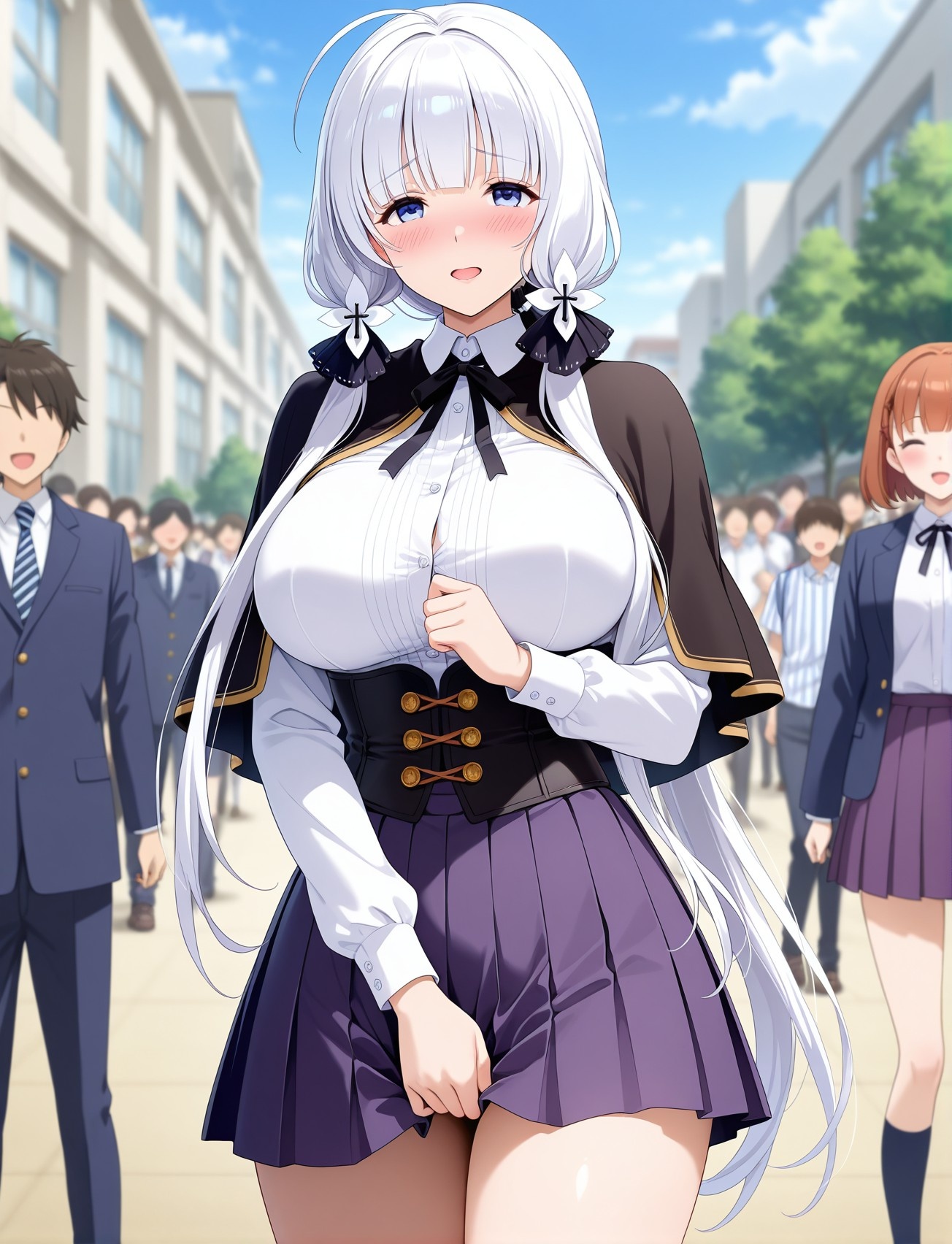 AI Generated Anime Girl - 碧蓝航线 光辉：学生装紧身衣露穴 187P