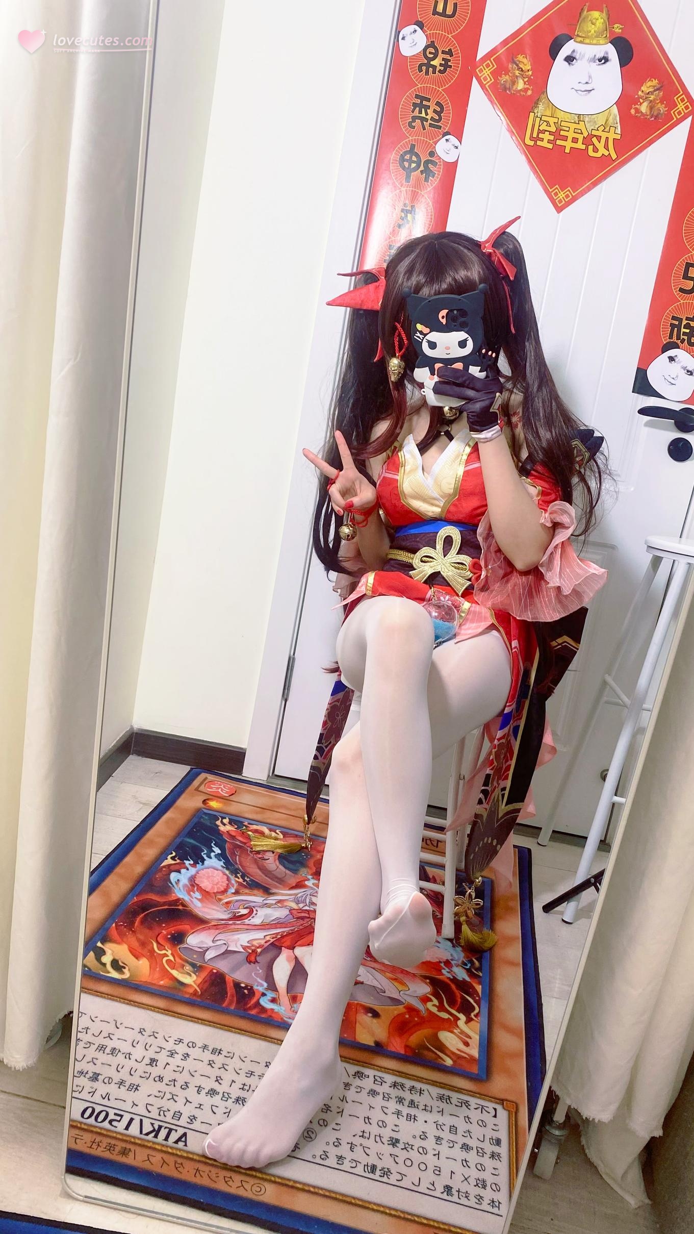 [cosplay] 白栎Shirly - 崩坏星穹铁道 花火：黑白丝袜美腿足控还原 53P3V