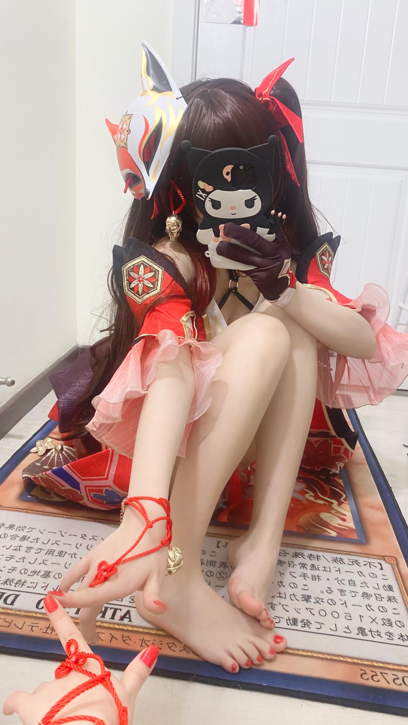 [cosplay] 白栎Shirly - 崩坏星穹铁道 花火：黑白丝袜美腿足控还原 53P3V