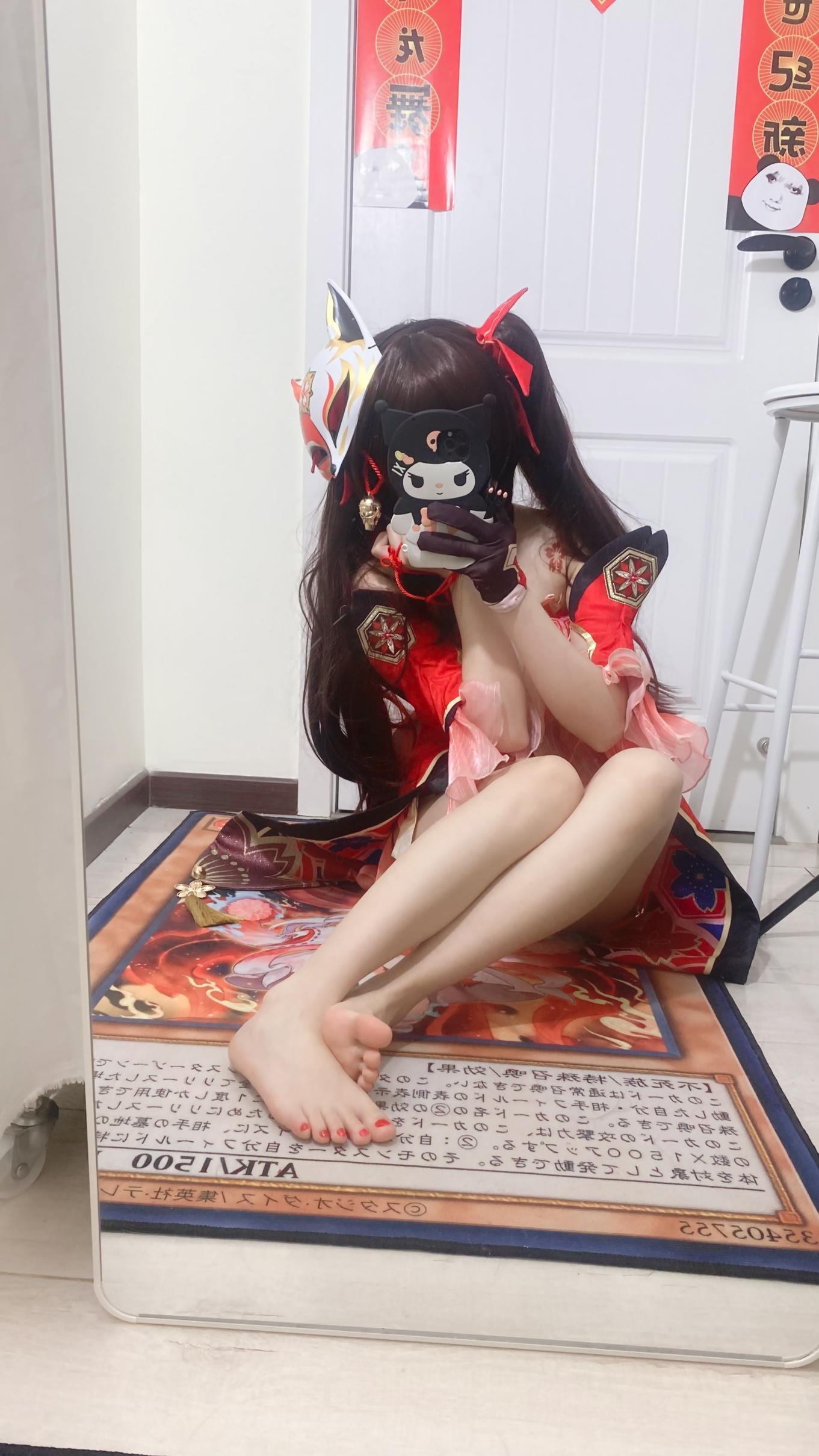 [cosplay] 白栎Shirly - 崩坏星穹铁道 花火：黑白丝袜美腿足控还原 53P3V