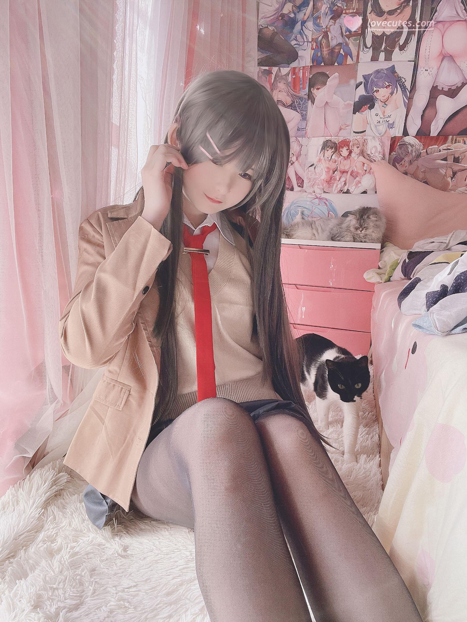 [cosplay] 习呆呆 - 樱岛麻衣：兔女郎黑丝露点大尺度还原 27P1V