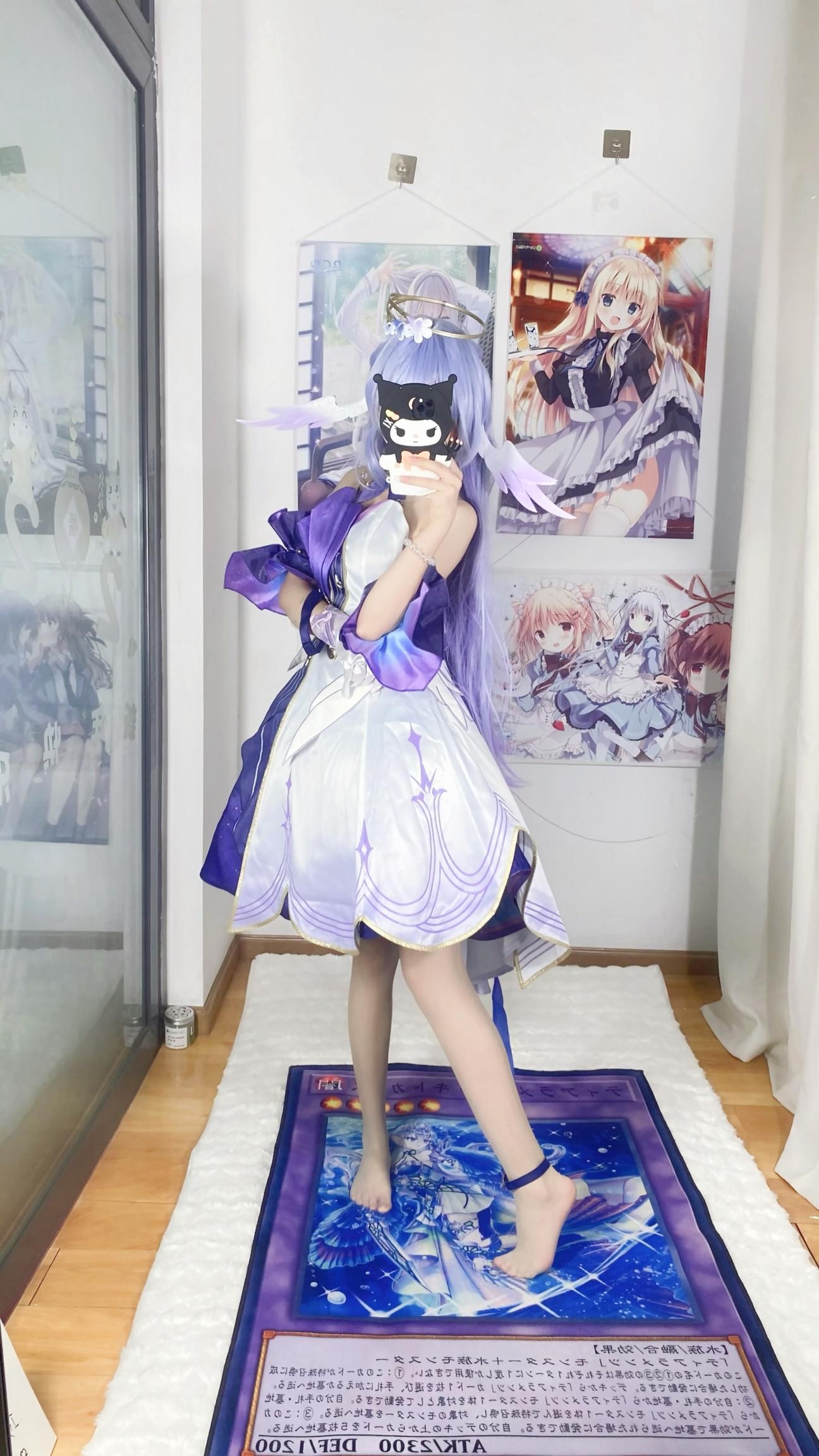 [cosplay] 白栎Shirly - 崩坏星穹铁道 知更鸟：紫白礼裙美腿自拍还原 40P6V